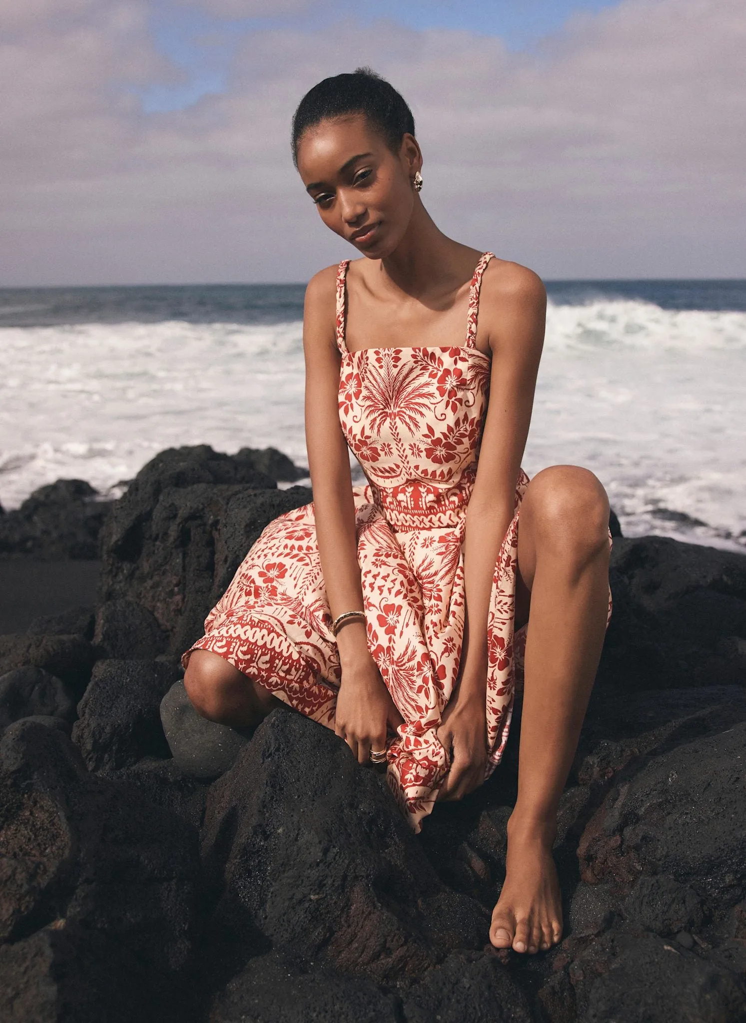 Red Palm Print Midi Dress sold by Mint Velvet product image thumbnail 2