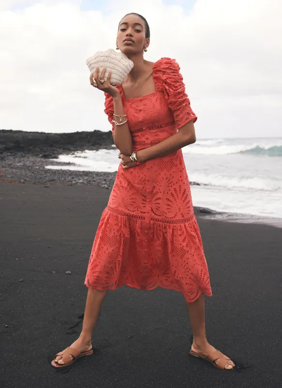 Pink Broderie Midi Dress sold by Mint Velvet