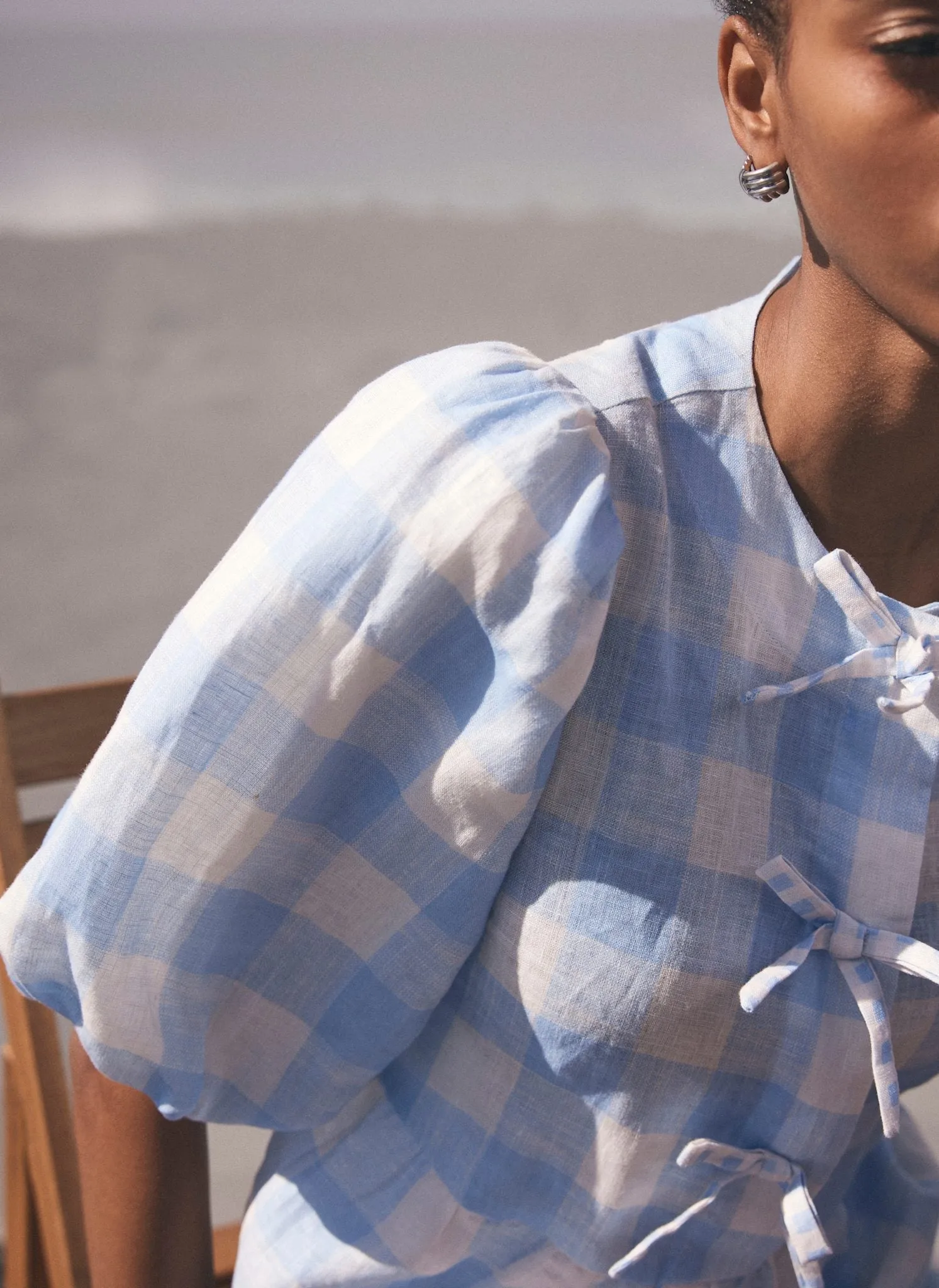 Blue Gingham Linen Top sold by Mint Velvet product image thumbnail 3