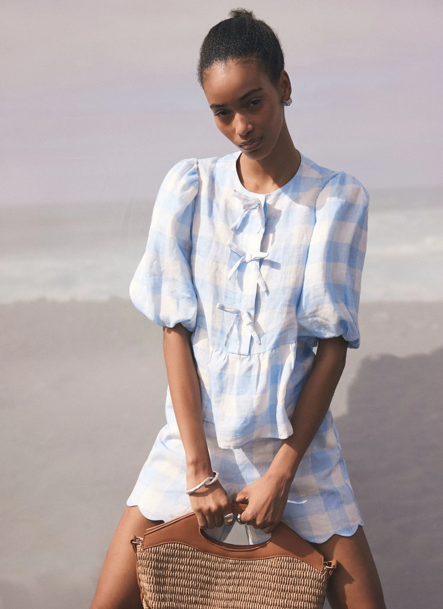 Blue Gingham Linen Top sold by Mint Velvet product image thumbnail 4
