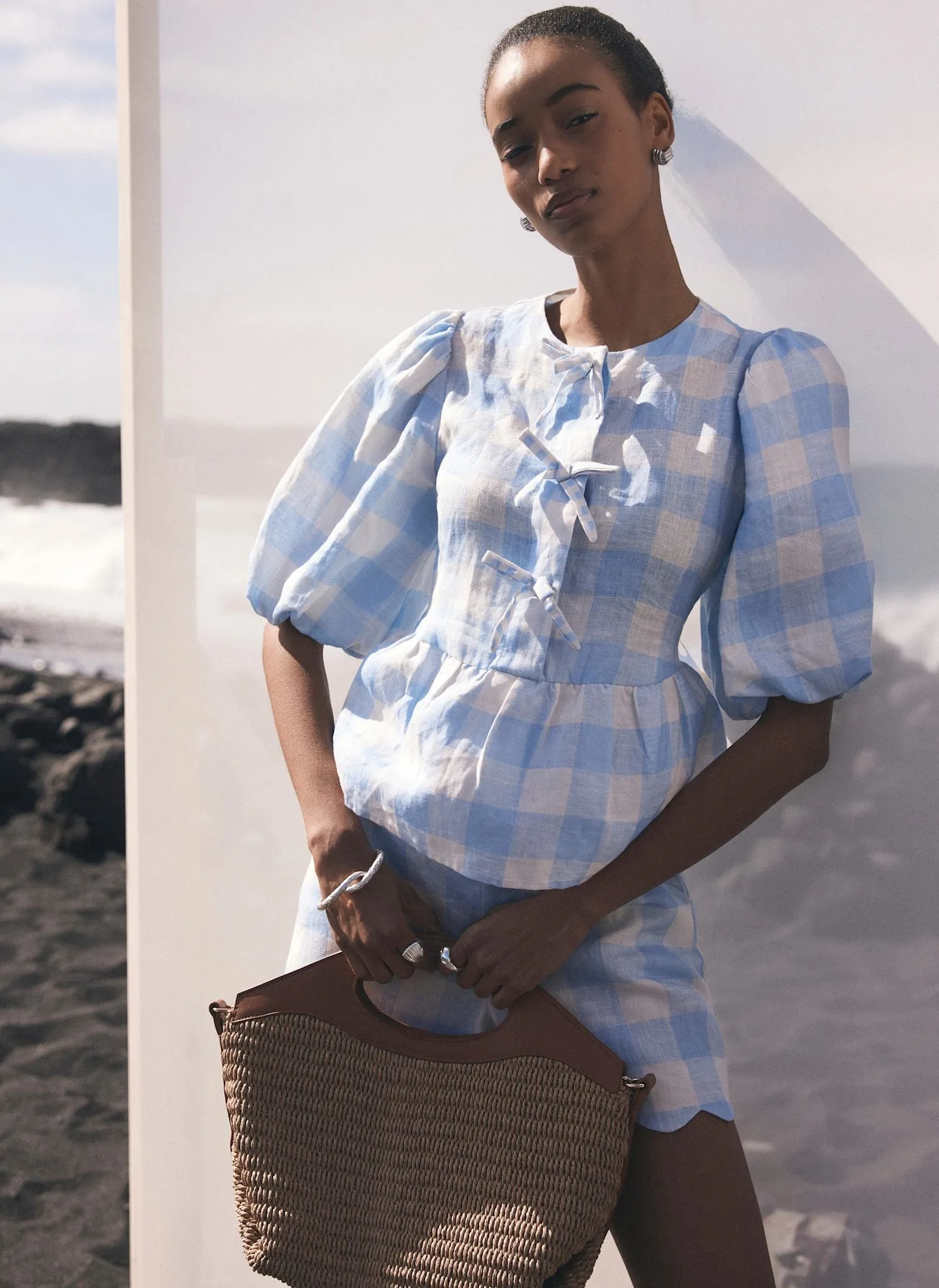 Blue Gingham Linen Top sold by Mint Velvet product image thumbnail 2