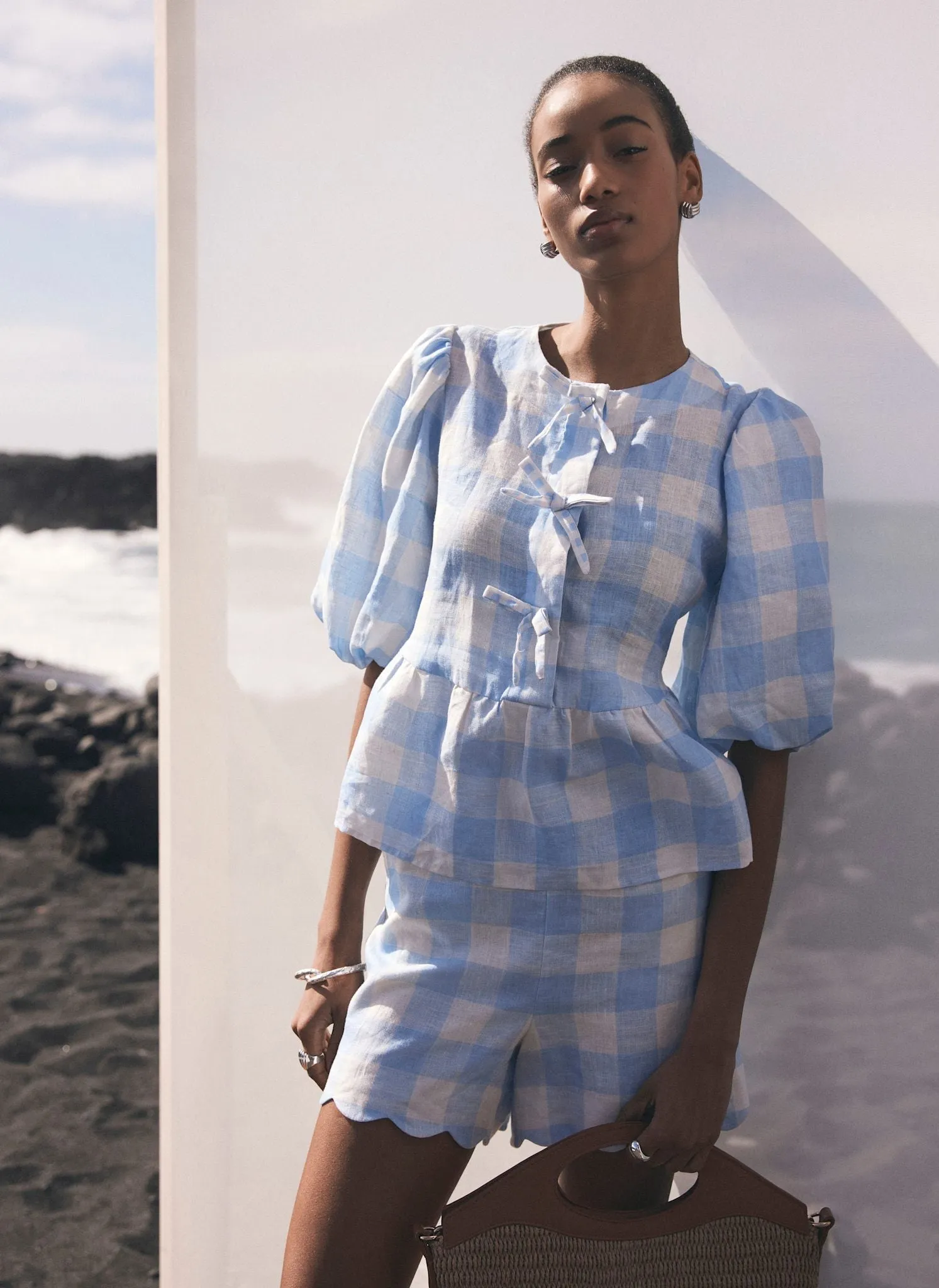 Blue Gingham Linen Top sold by Mint Velvet product image thumbnail 5