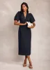 Navy Puff Sleeve Midi Dress sold by Mint Velvet