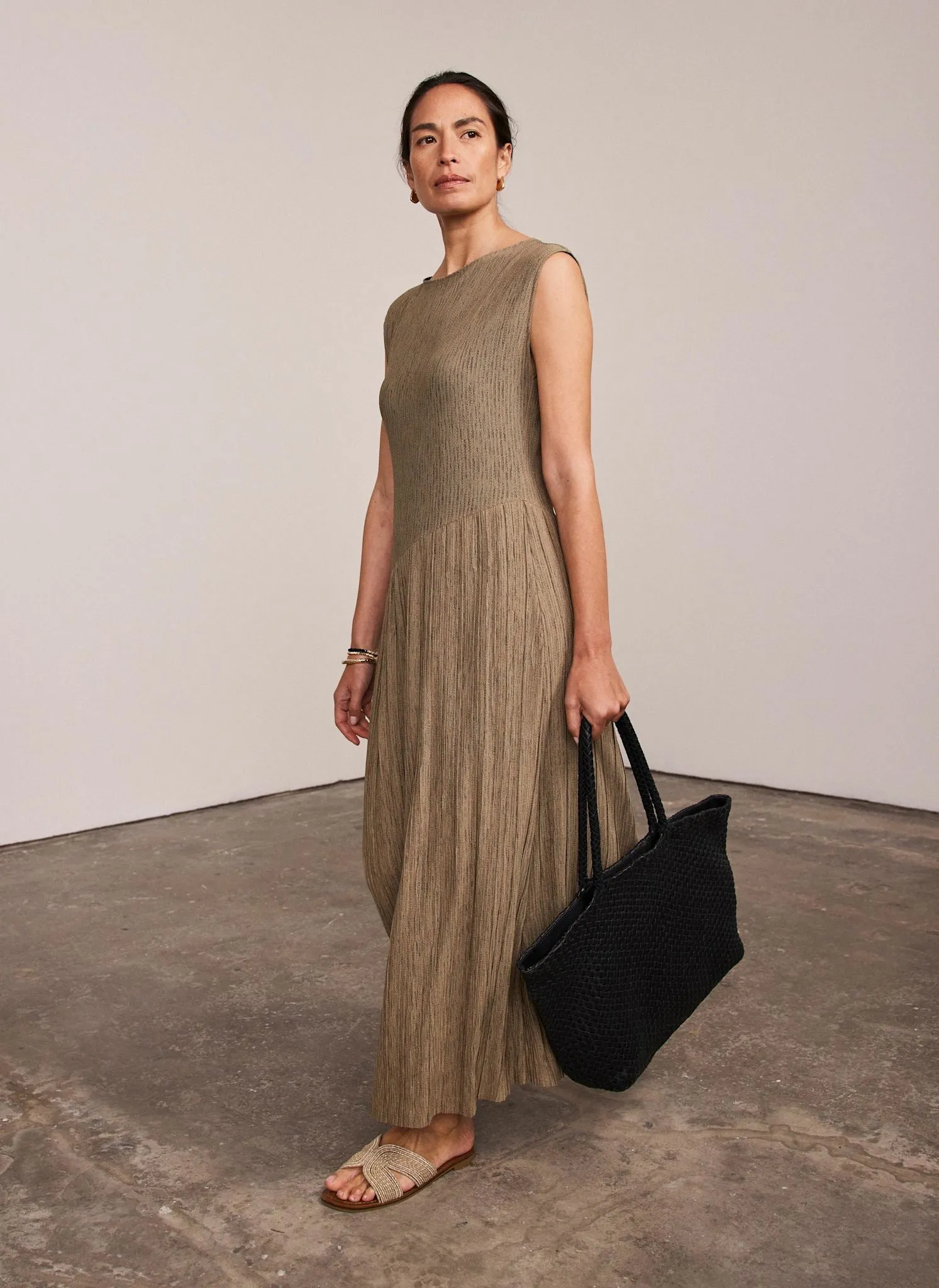 Khaki Jersey Asymmetric Maxi Dress sold by Mint Velvet product image thumbnail 5