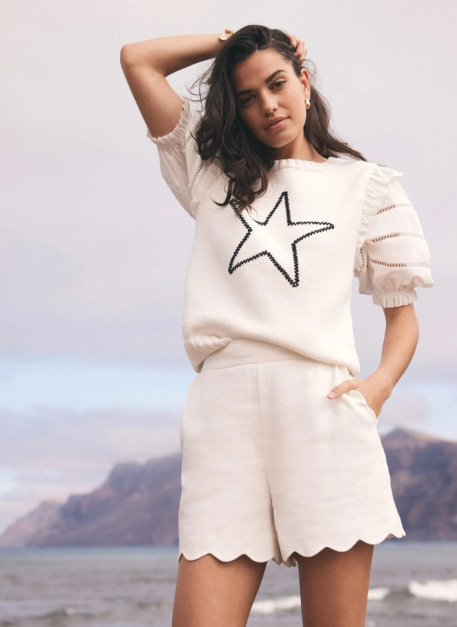 White Knit Star Top sold by Mint Velvet product image thumbnail 2