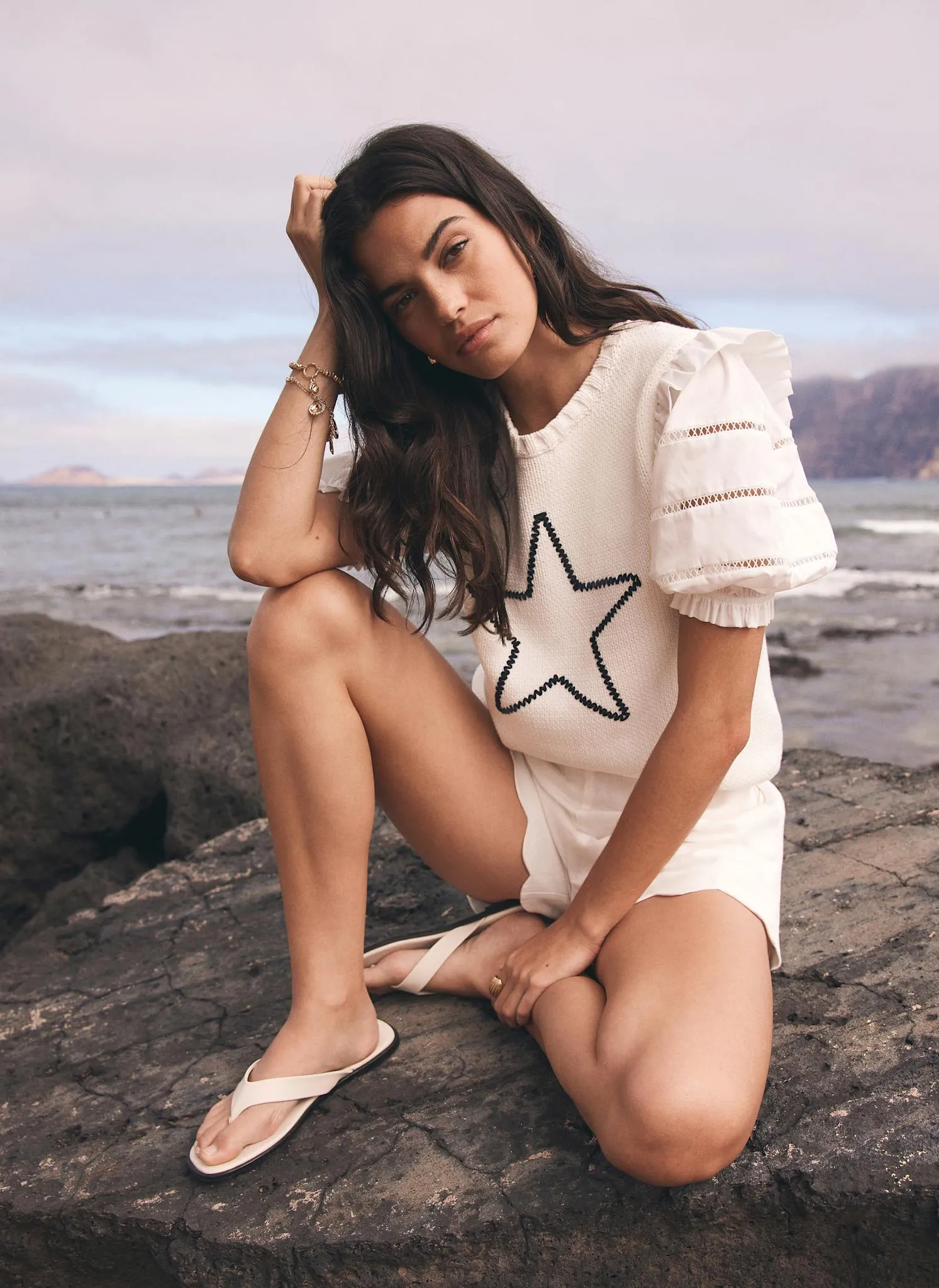 White Knit Star Top sold by Mint Velvet