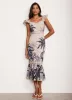Neutral Palm Print Midi Dress sold by Mint Velvet