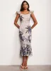 Neutral Palm Print Midi Dress sold by Mint Velvet