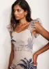 Neutral Palm Print Midi Dress sold by Mint Velvet
