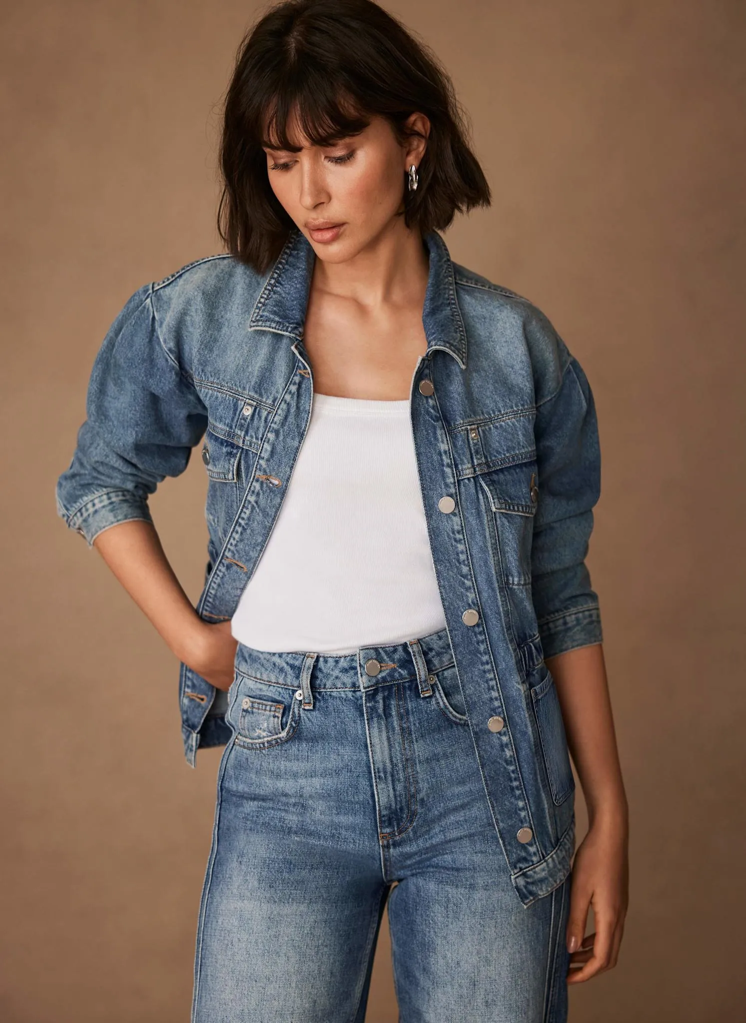 Indigo Waist Detail Denim Jacket sold by Mint Velvet