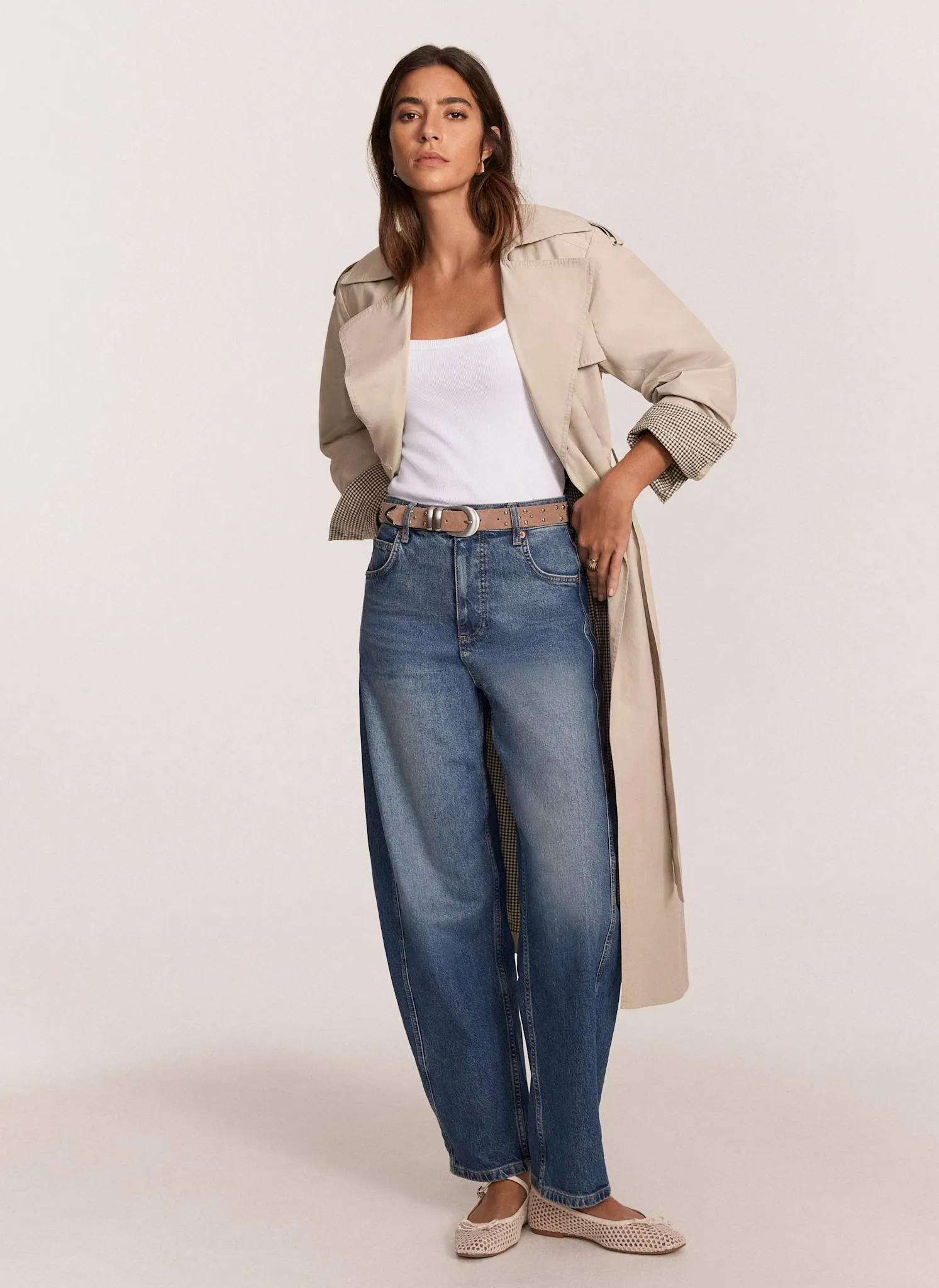 Neutral Double Breasted Trench Coat sold by Mint Velvet product image thumbnail 5