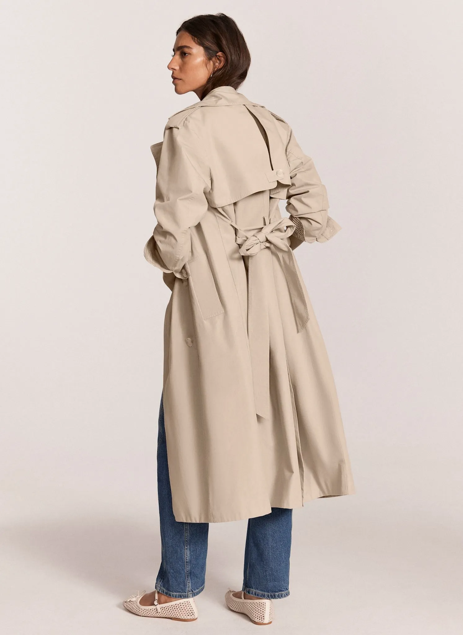 Neutral Double Breasted Trench Coat sold by Mint Velvet product image thumbnail 2