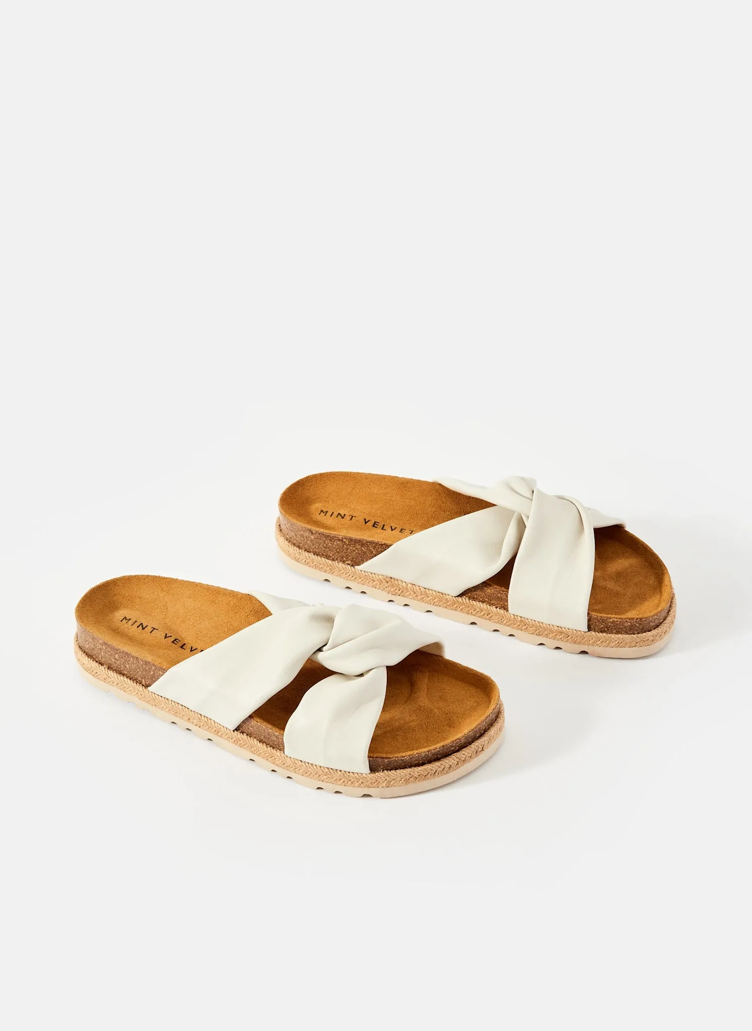 Bryony Neutral Leather Flat Sandals sold by Mint Velvet product image thumbnail 2