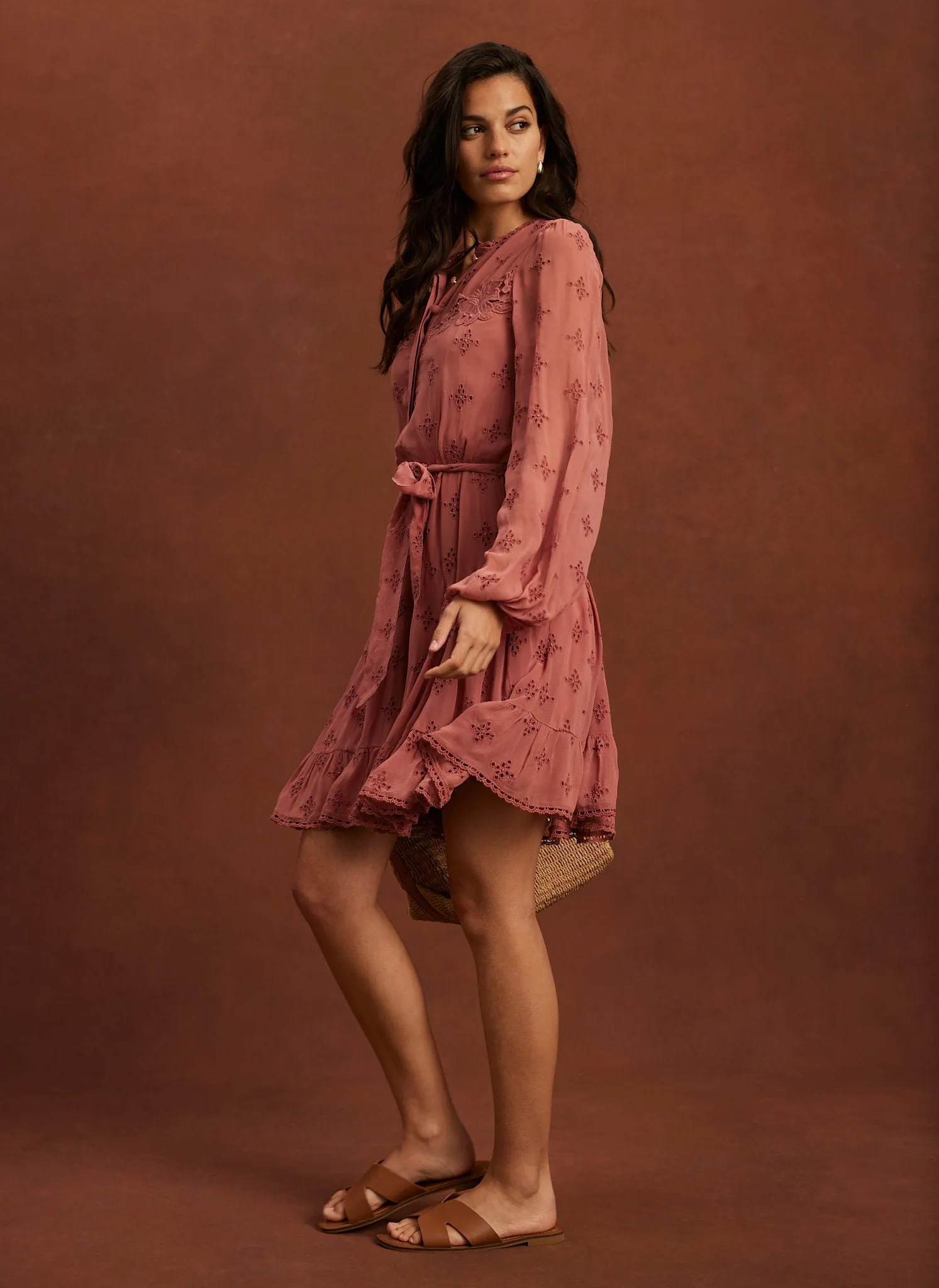 Pink Broderie Mini Dress sold by Mint Velvet product image thumbnail 5
