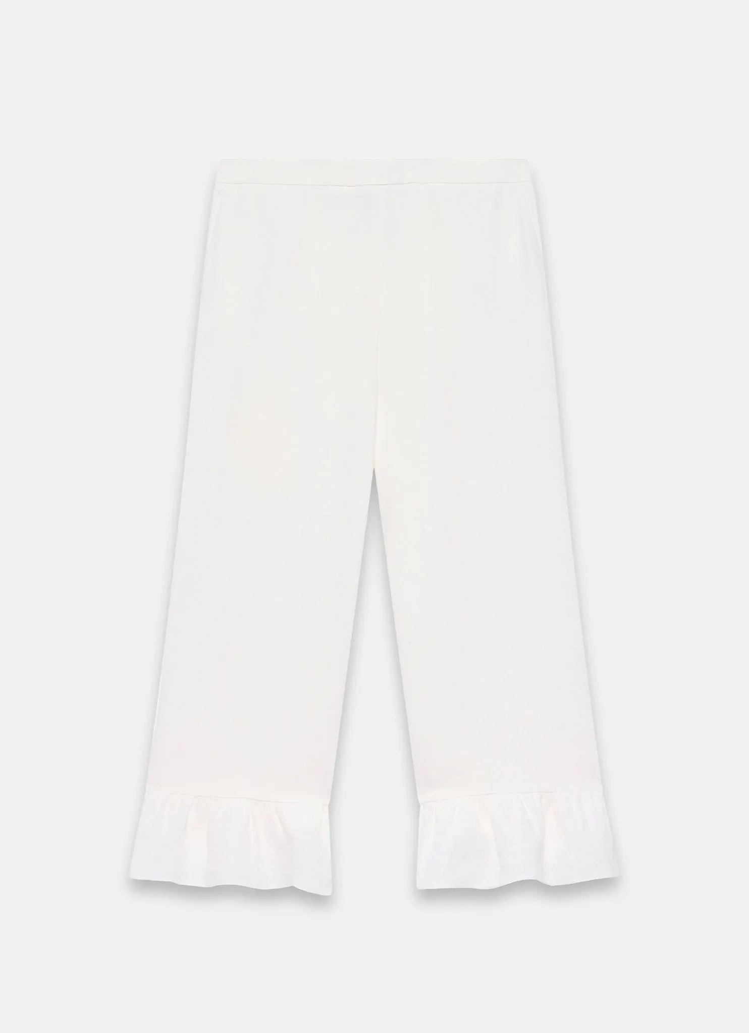 White Linen Wide Ruffle Trousers sold by Mint Velvet product image thumbnail 5