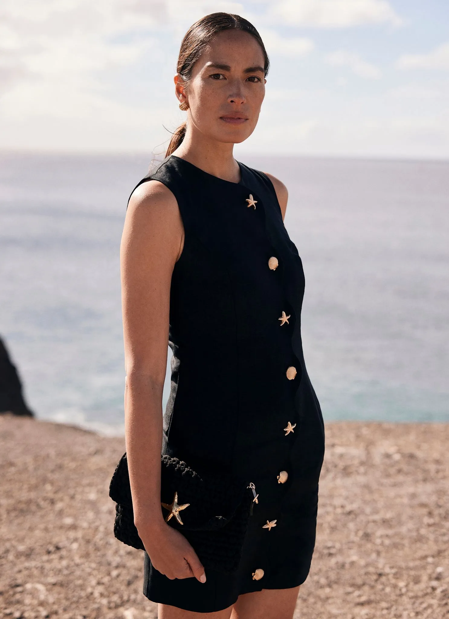 Black Linen Starfish Mini Dress sold by Mint Velvet product image thumbnail 2