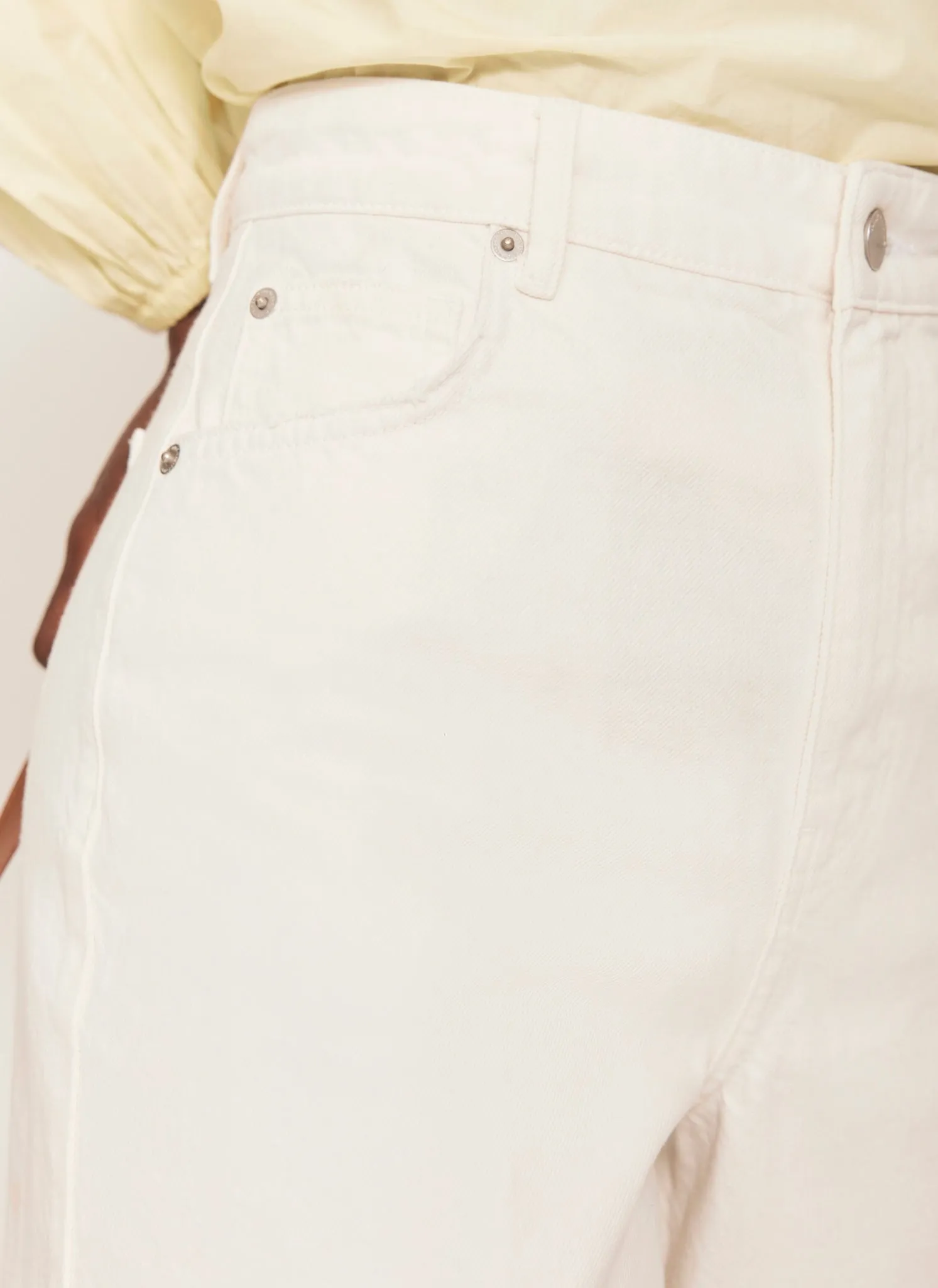 White Longline Denim Shorts sold by Mint Velvet product image thumbnail 3