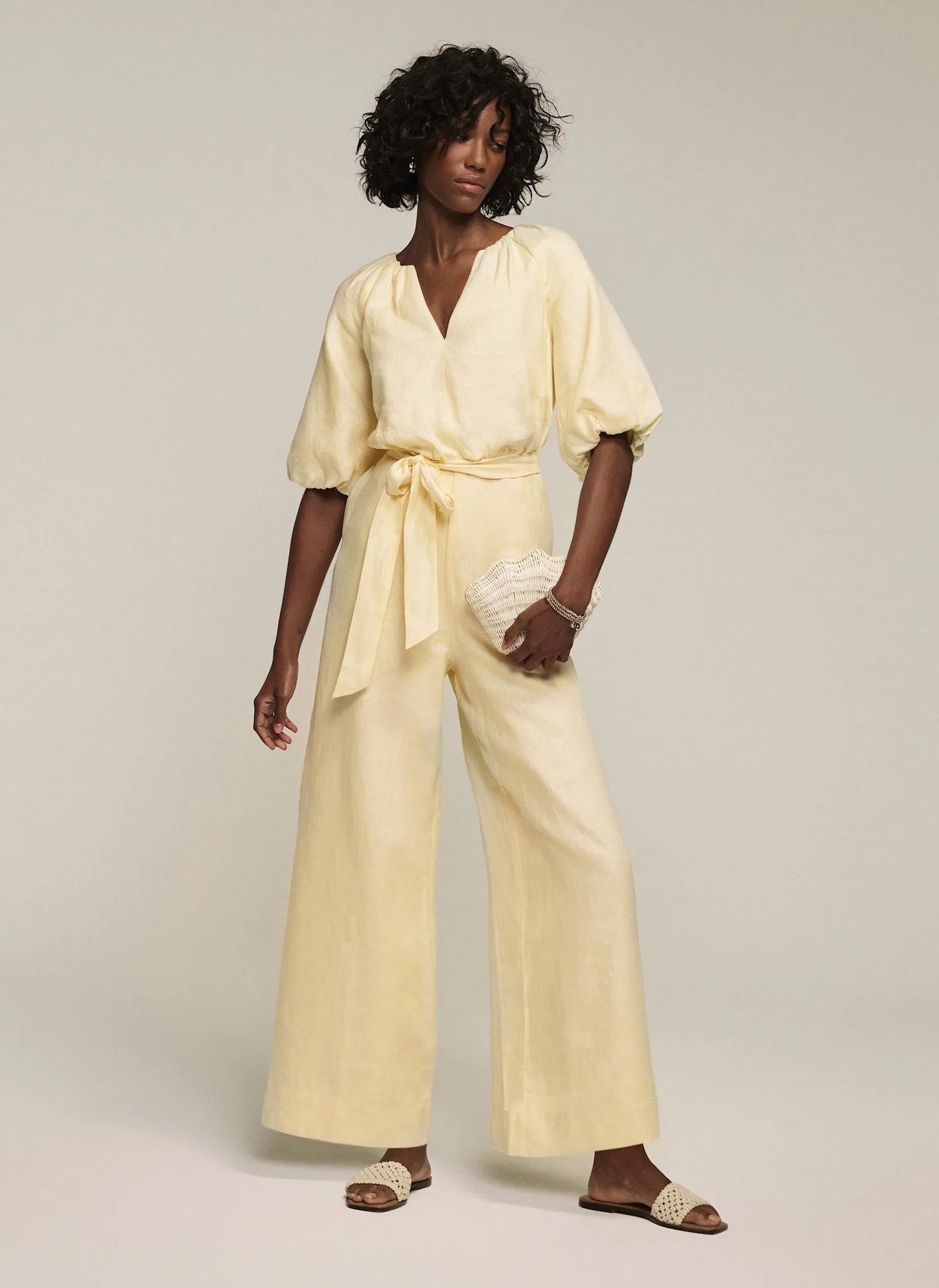 Yellow Linen Jumpsuit sold by Mint Velvet