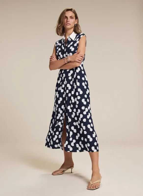 Navy Polka Dot Shirt Midi Dress sold by Mint Velvet