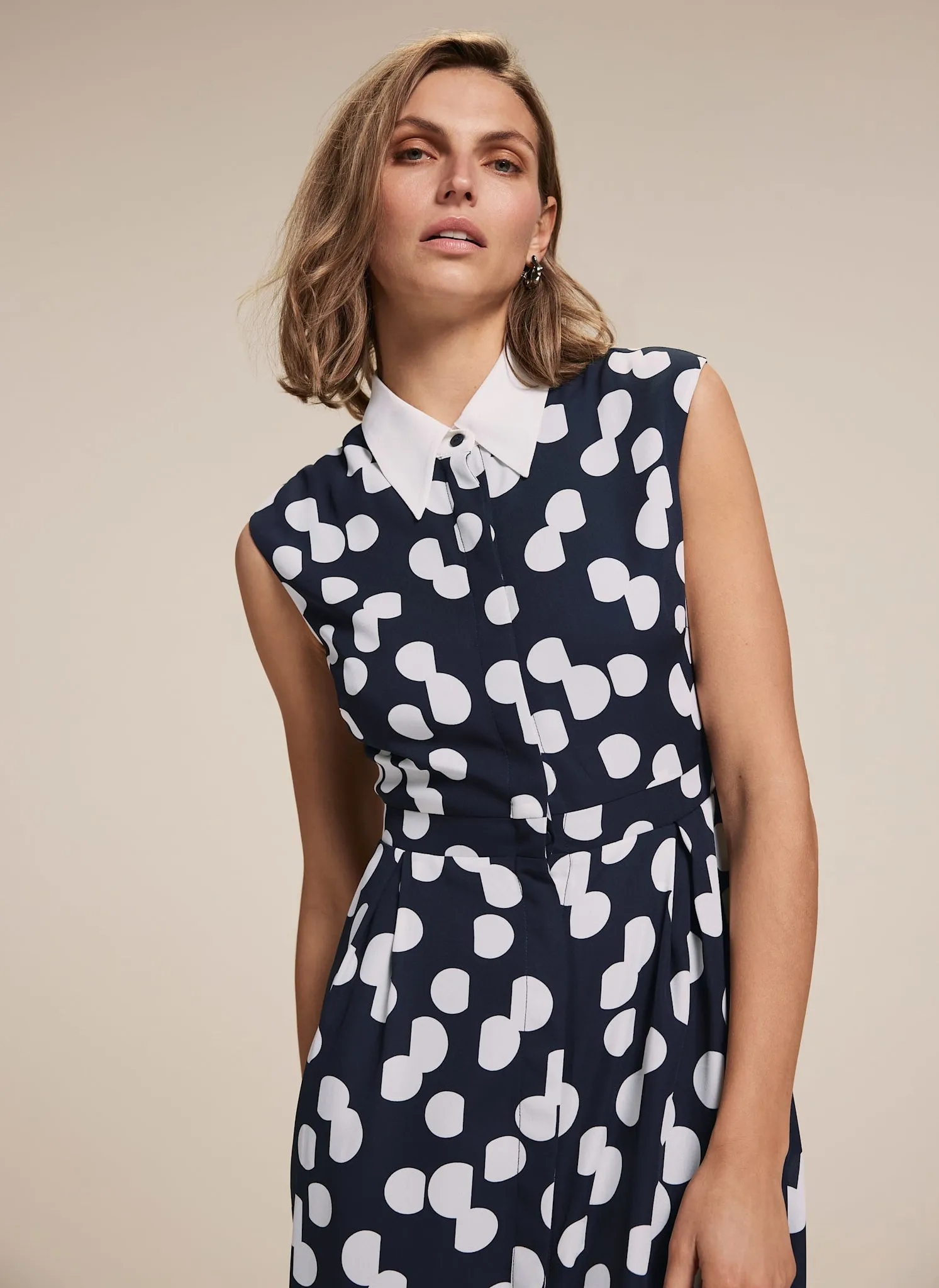 Navy Polka Dot Shirt Midi Dress sold by Mint Velvet product image thumbnail 3