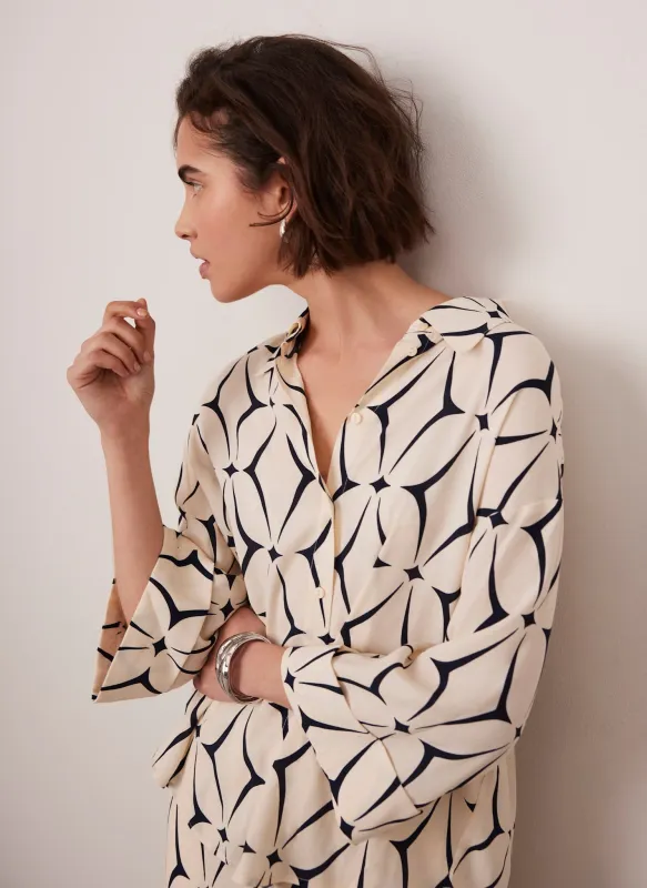 Cream Geometric Print Shirt sold by Mint Velvet