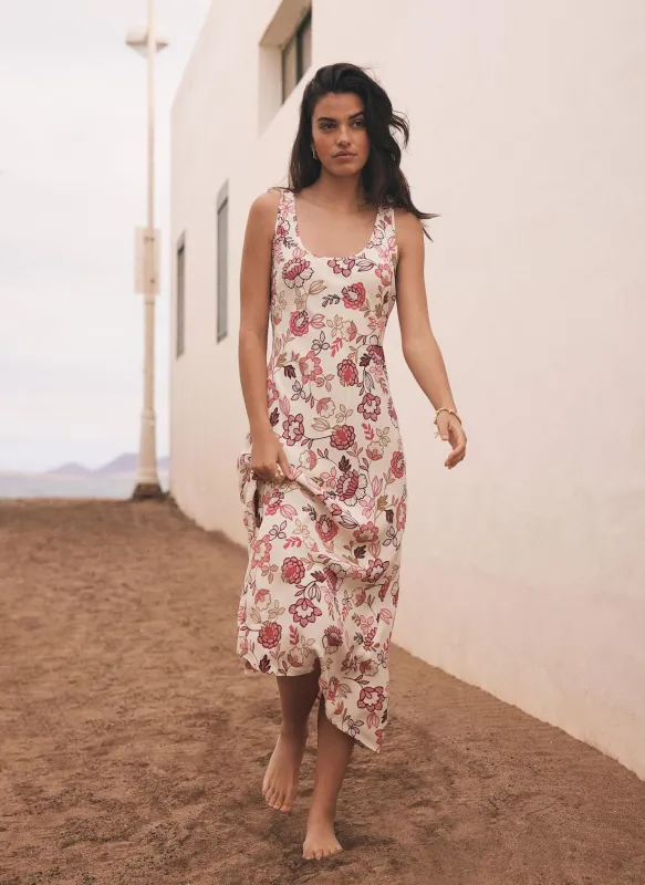 Neutral Floral Print Satin Slip Dress sold by Mint Velvet