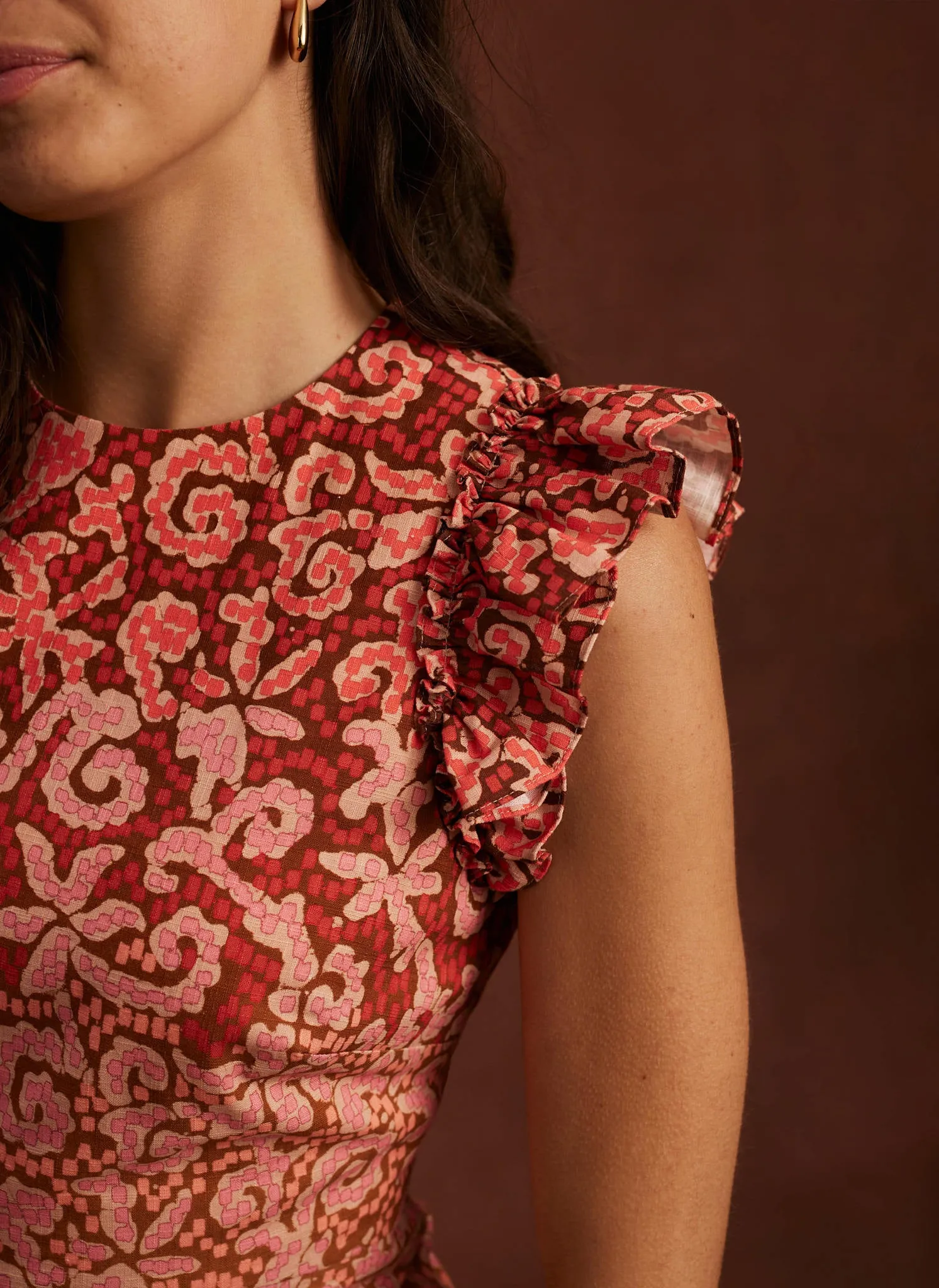 Orange Printed Midi Dress sold by Mint Velvet product image thumbnail 5