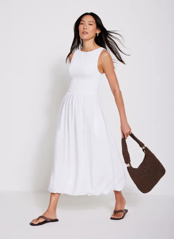 White Bubble Hem Midi Dress sold by Mint Velvet