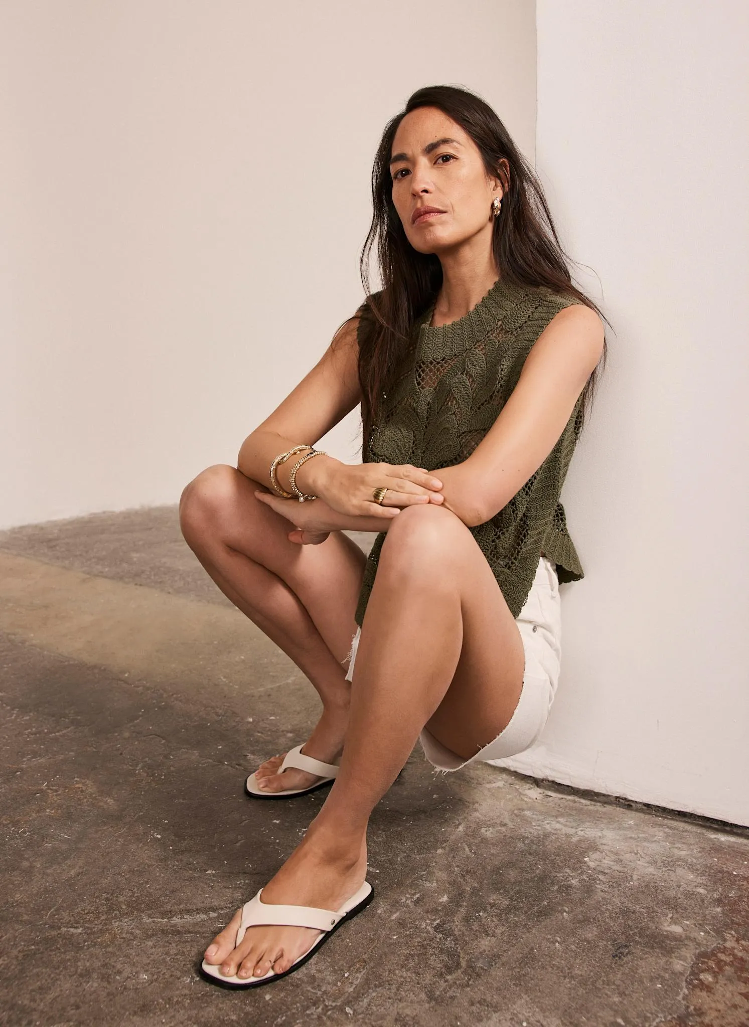 Khaki Cotton Crochet Top sold by Mint Velvet product image thumbnail 3