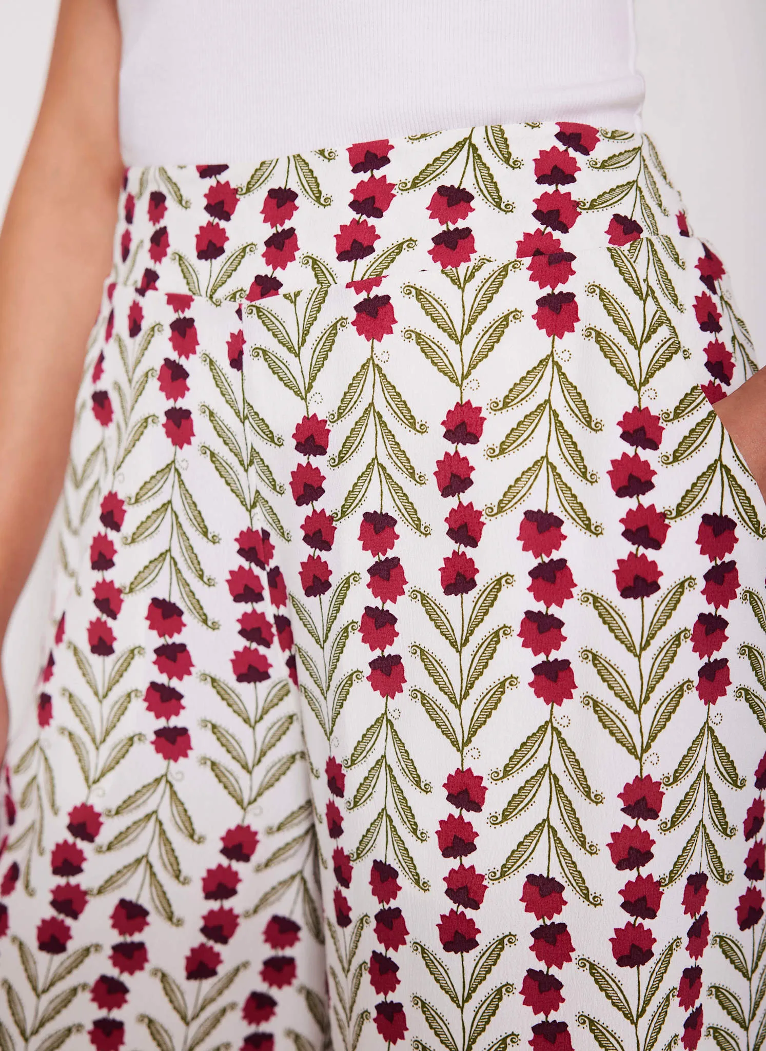 Neutral Floral Print Wide Leg Trousers sold by Mint Velvet product image thumbnail 5