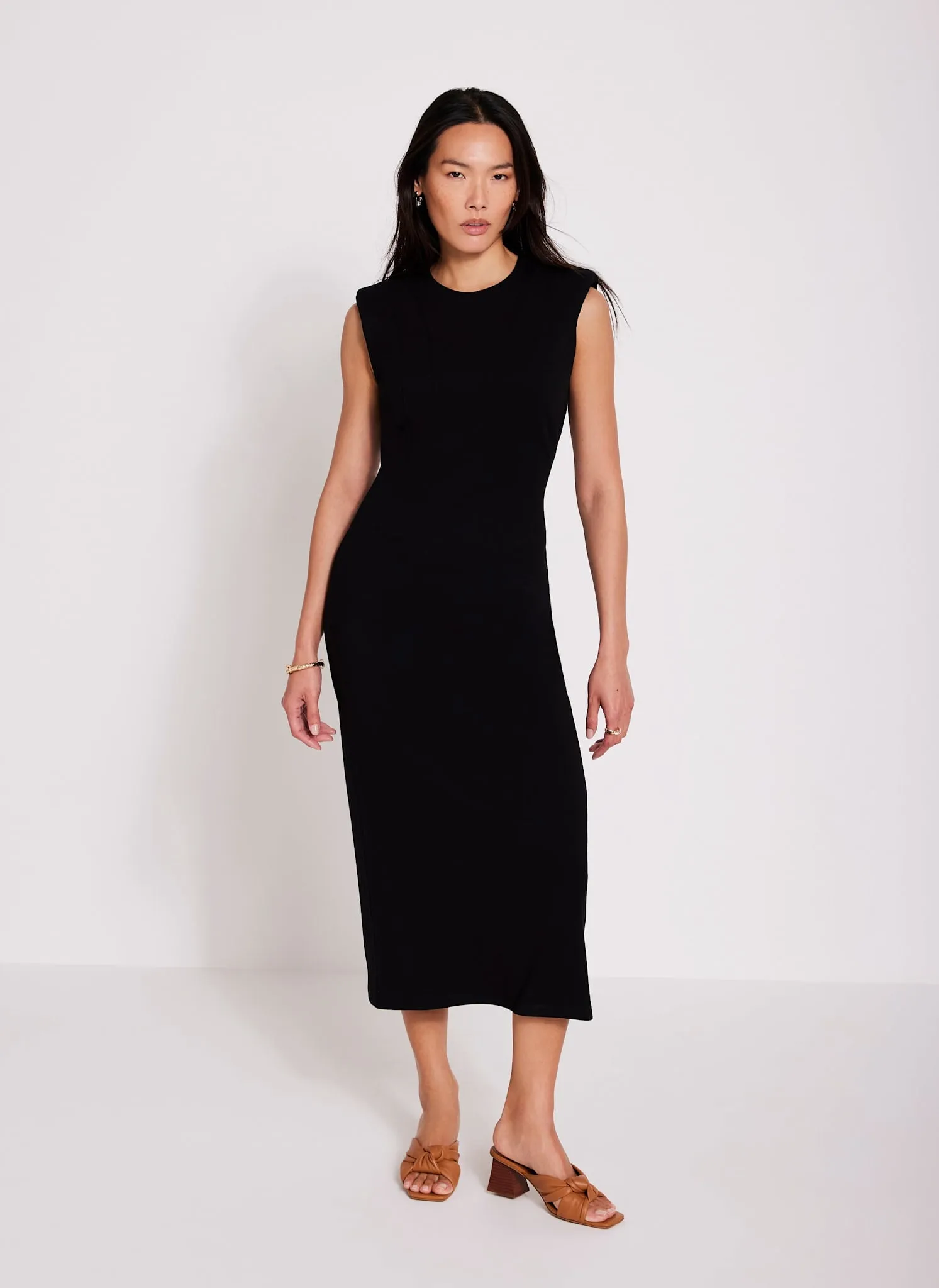 Black Structured Midi Dress sold by Mint Velvet