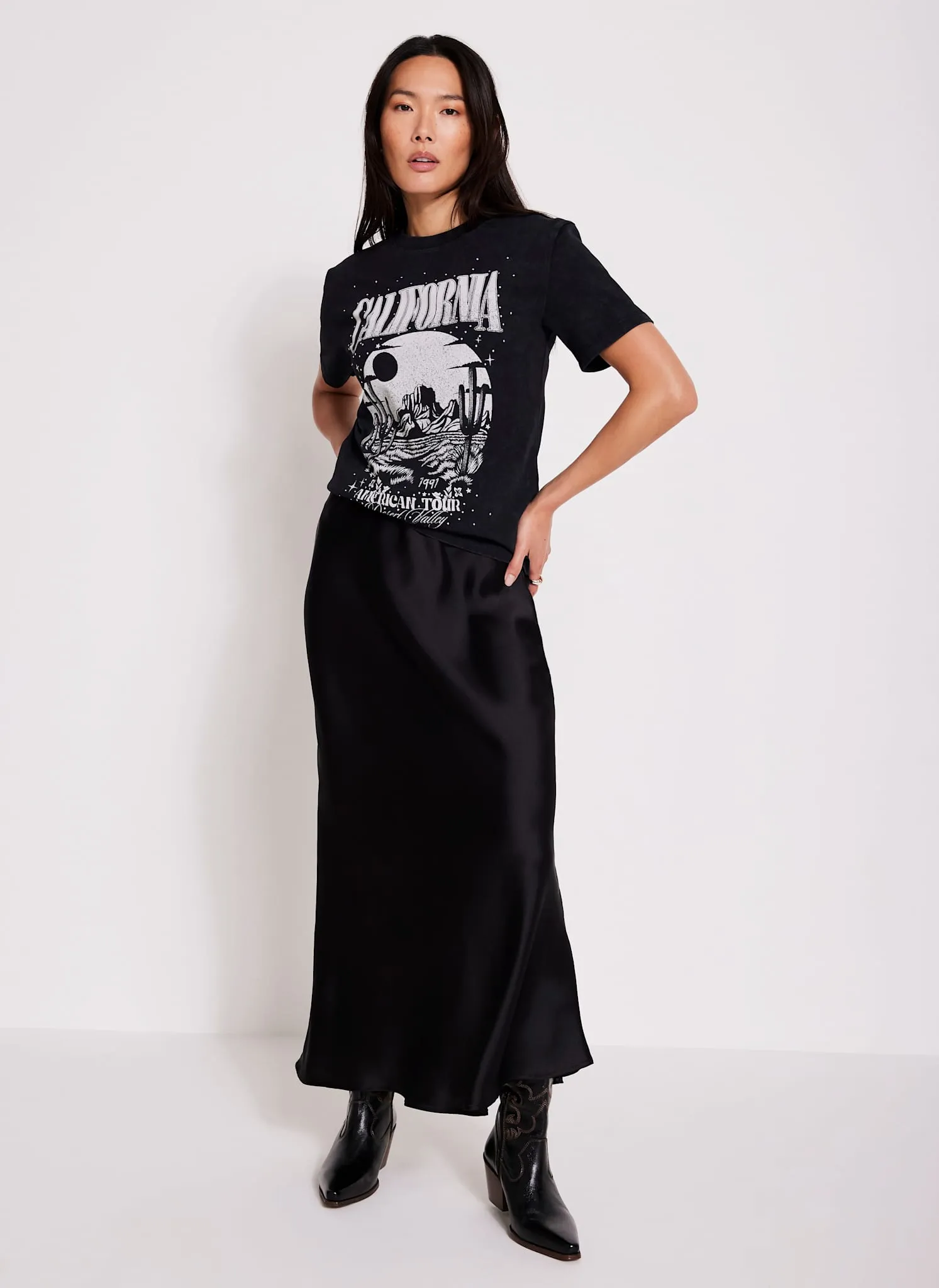 Black California Graphic Cotton T-Shirt sold by Mint Velvet product image thumbnail 5