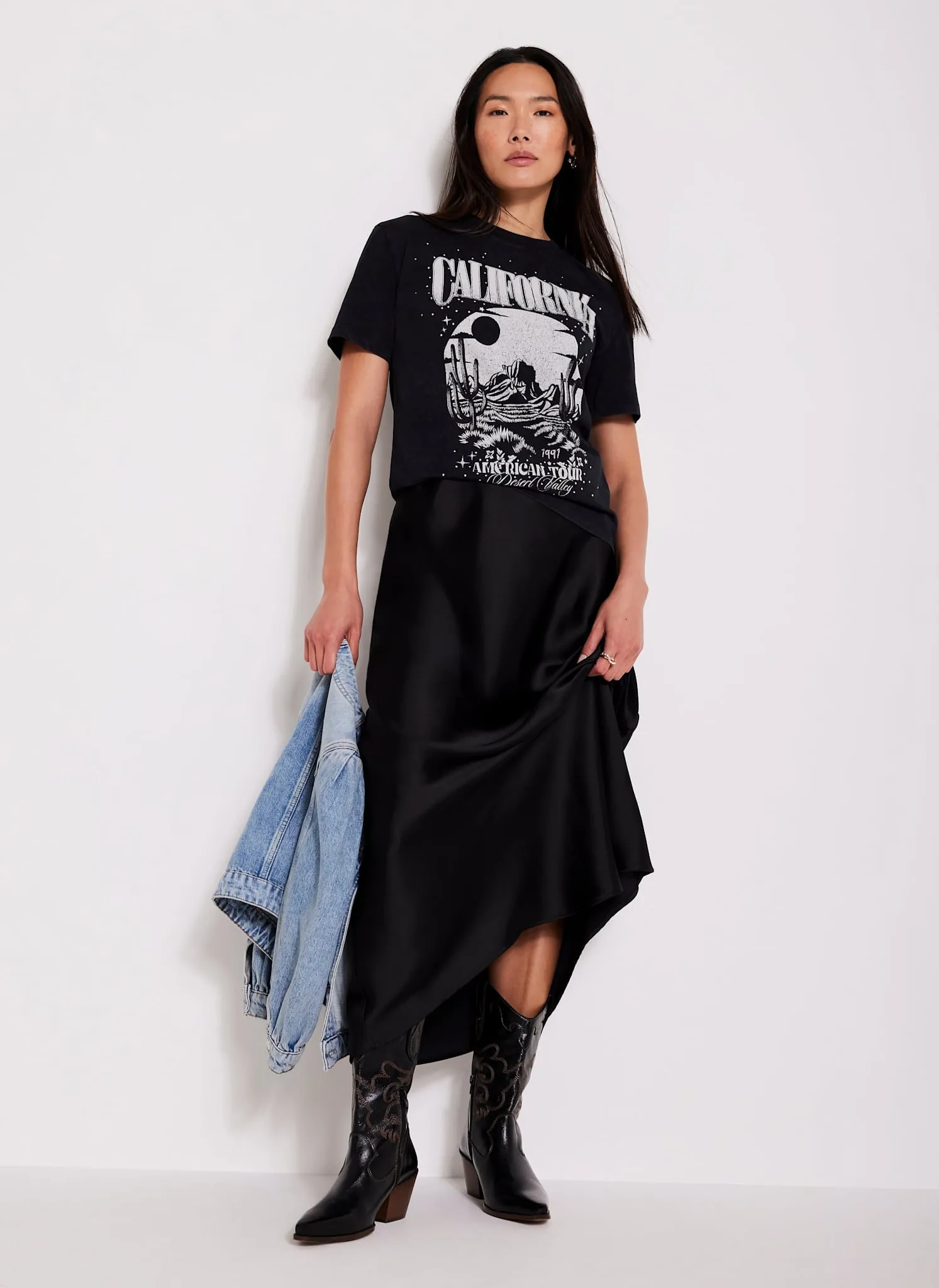 Black California Graphic Cotton T-Shirt sold by Mint Velvet product image thumbnail 3