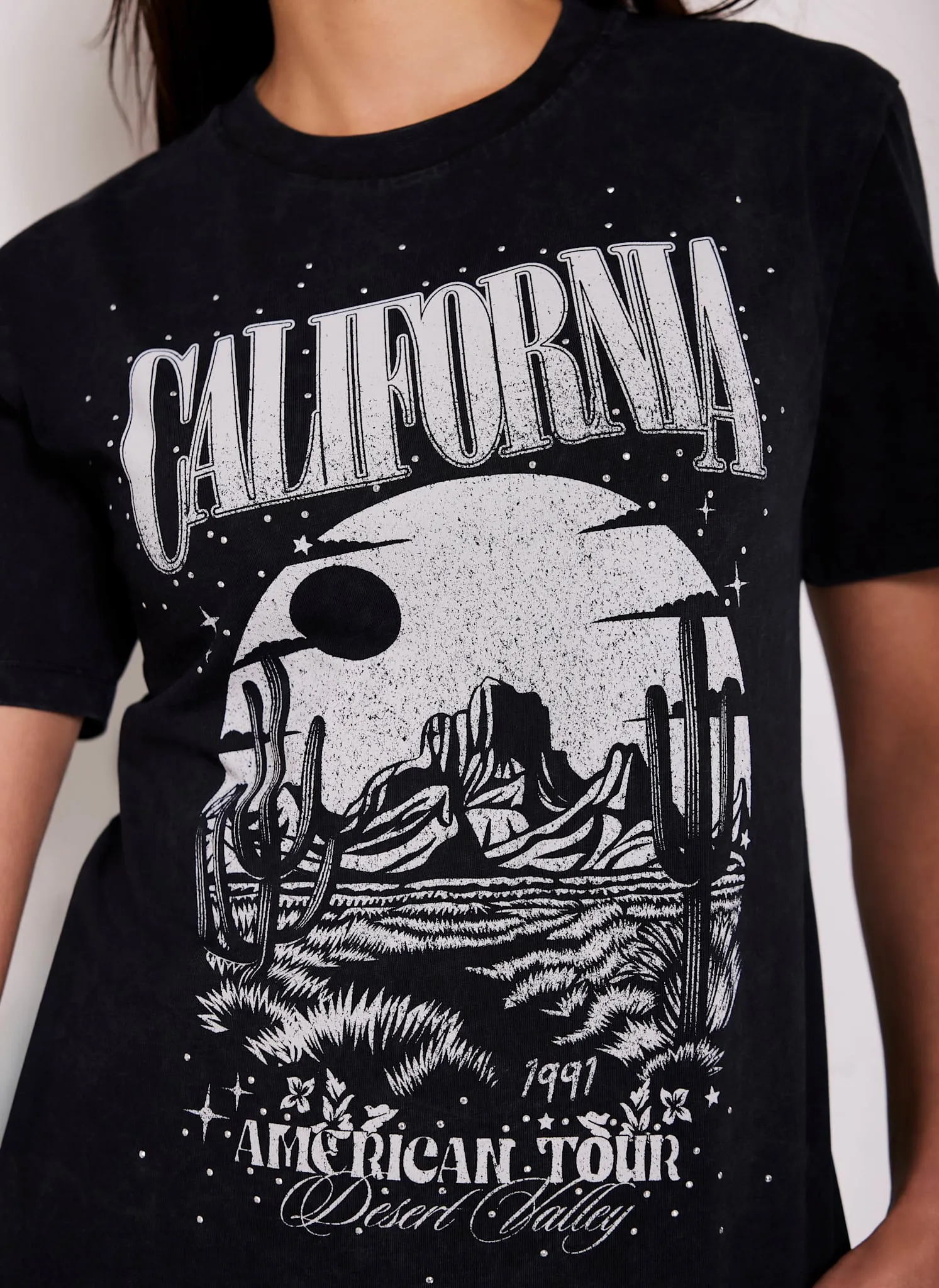 Black California Graphic Cotton T-Shirt sold by Mint Velvet product image thumbnail 4
