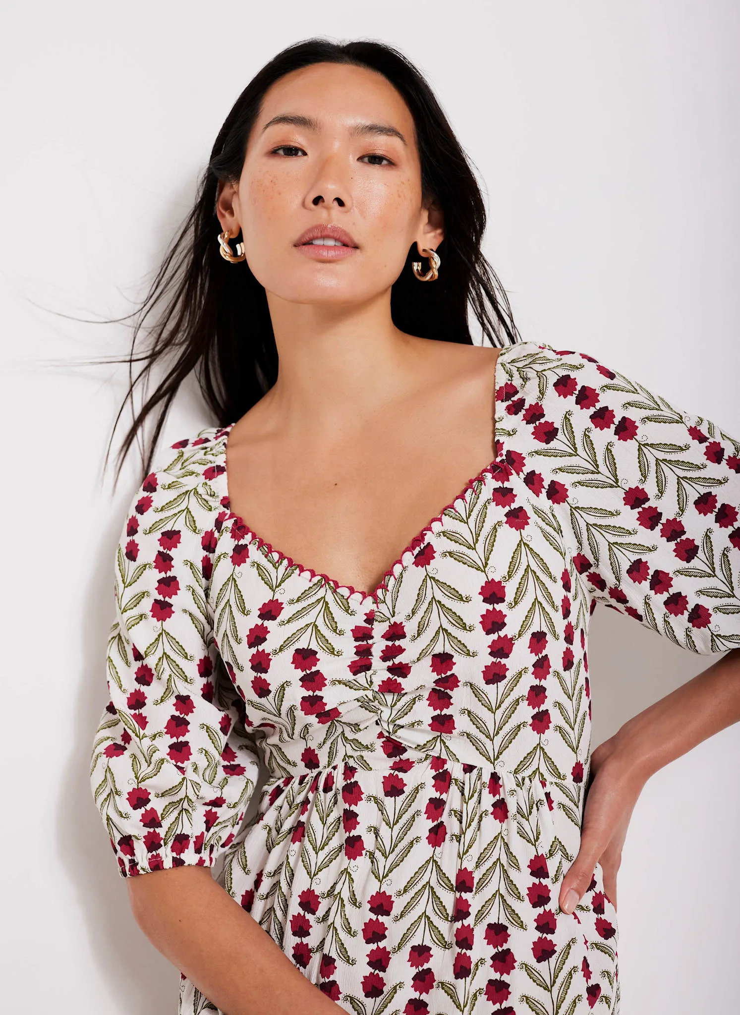 Neutral Floral Print Maxi Dress sold by Mint Velvet product image thumbnail 4