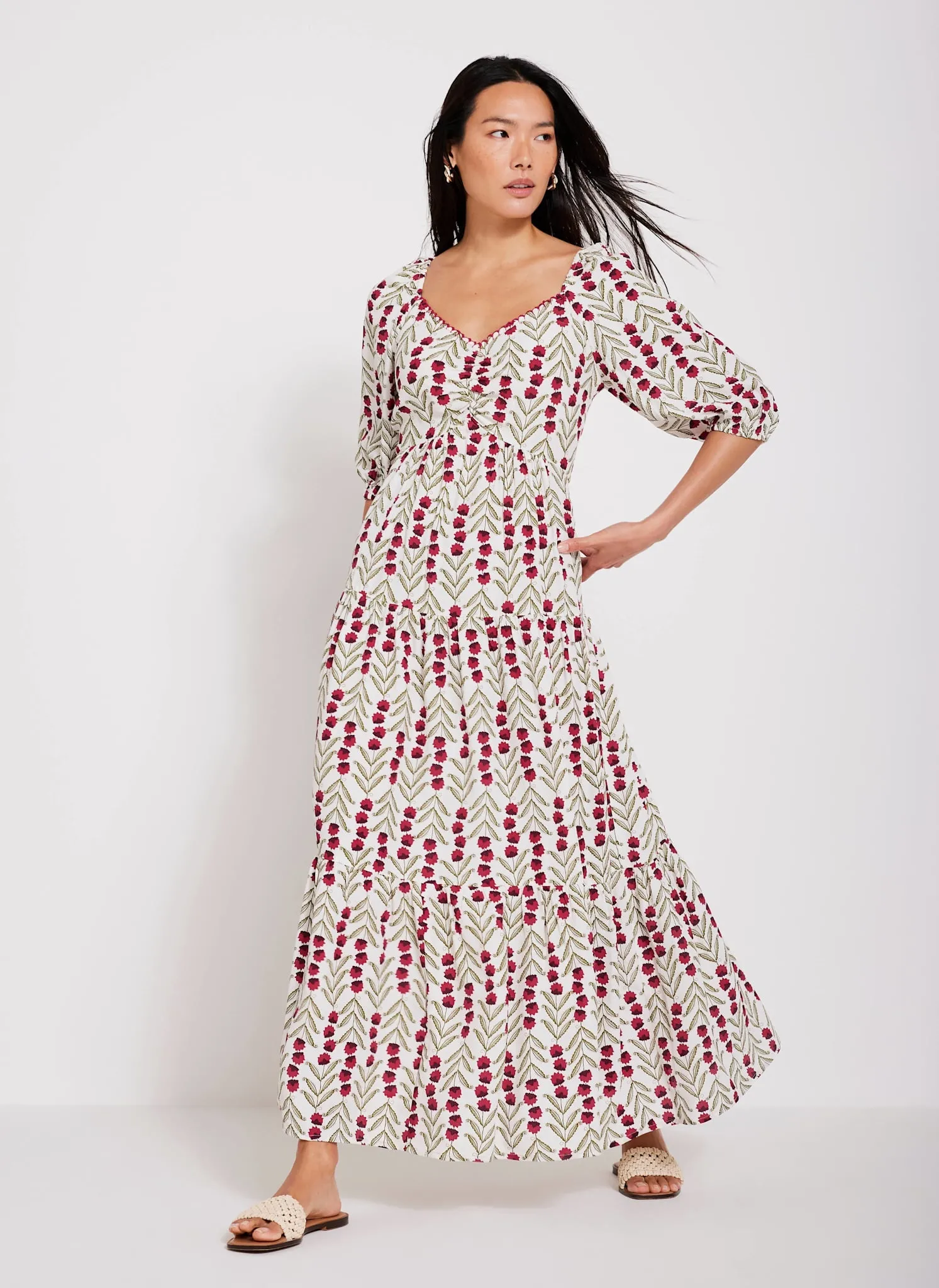 Neutral Floral Print Maxi Dress sold by Mint Velvet product image thumbnail 5