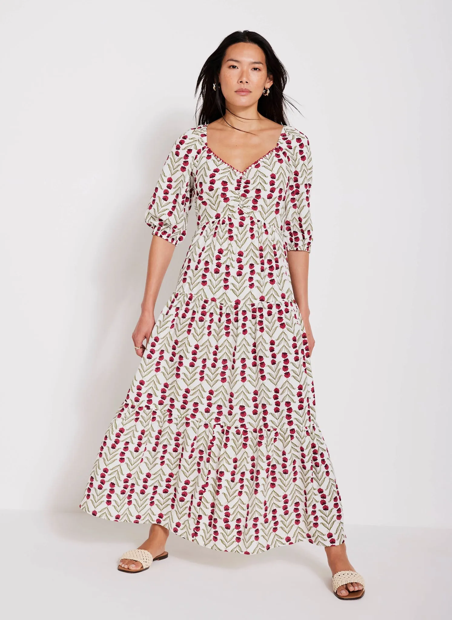 Neutral Floral Print Maxi Dress sold by Mint Velvet product image thumbnail 3