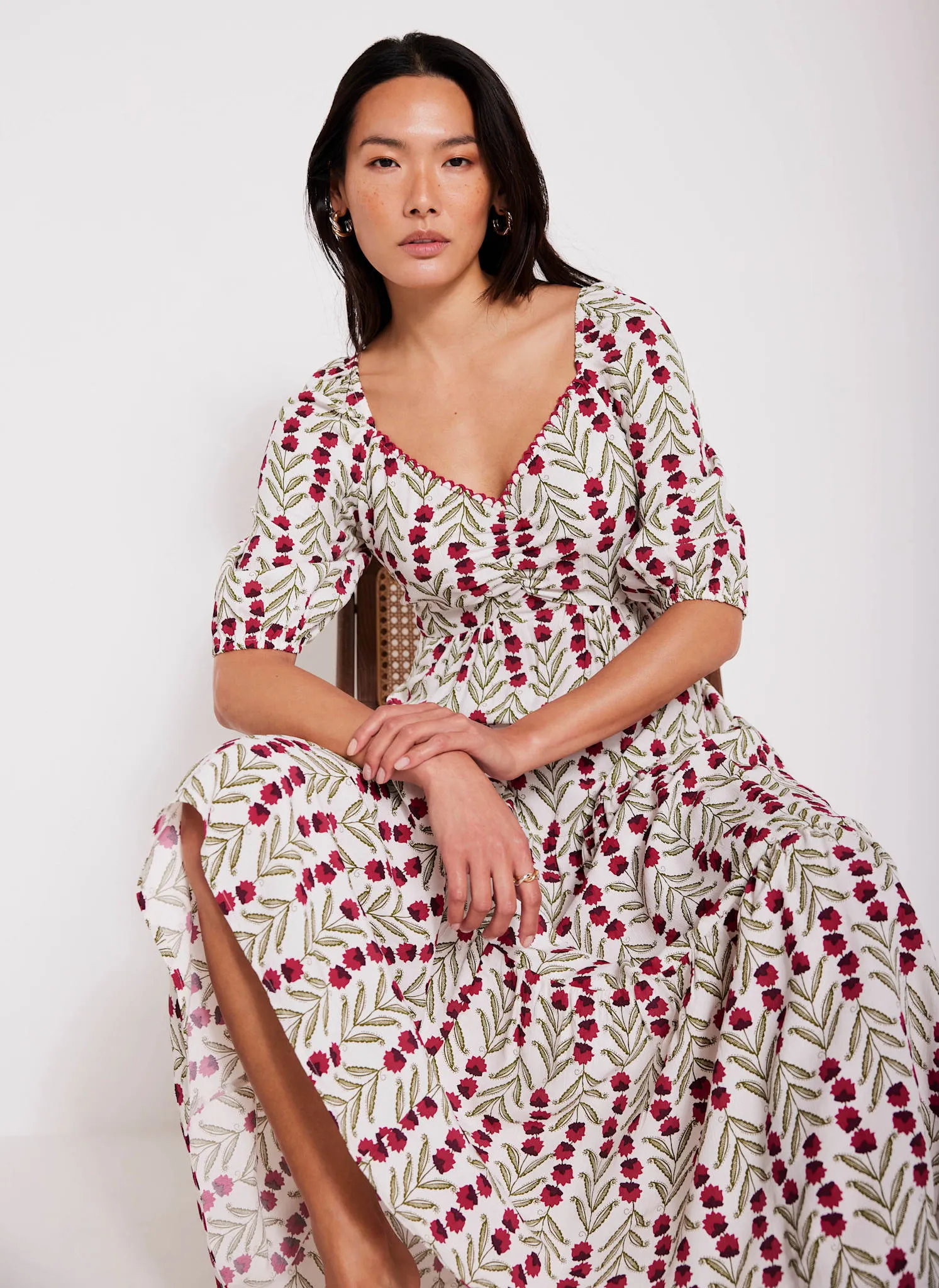 Neutral Floral Print Maxi Dress sold by Mint Velvet product image thumbnail 2