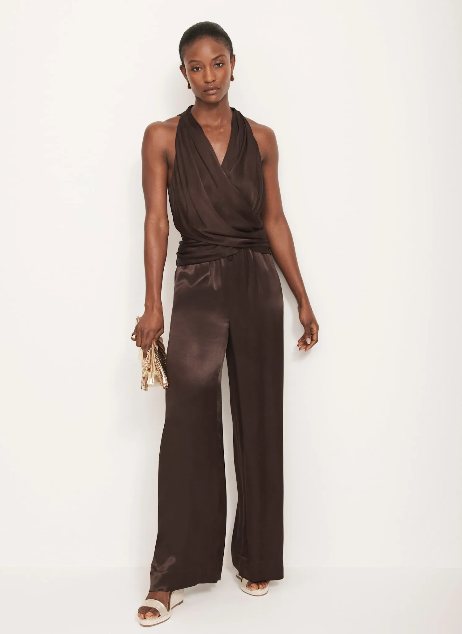 Brown Satin Wrap Top sold by Mint Velvet product image thumbnail 5
