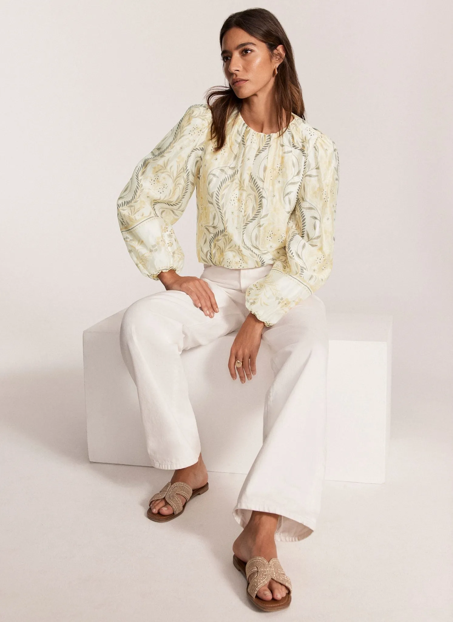 Yellow Floral Print Blouson Top sold by Mint Velvet product image thumbnail 3