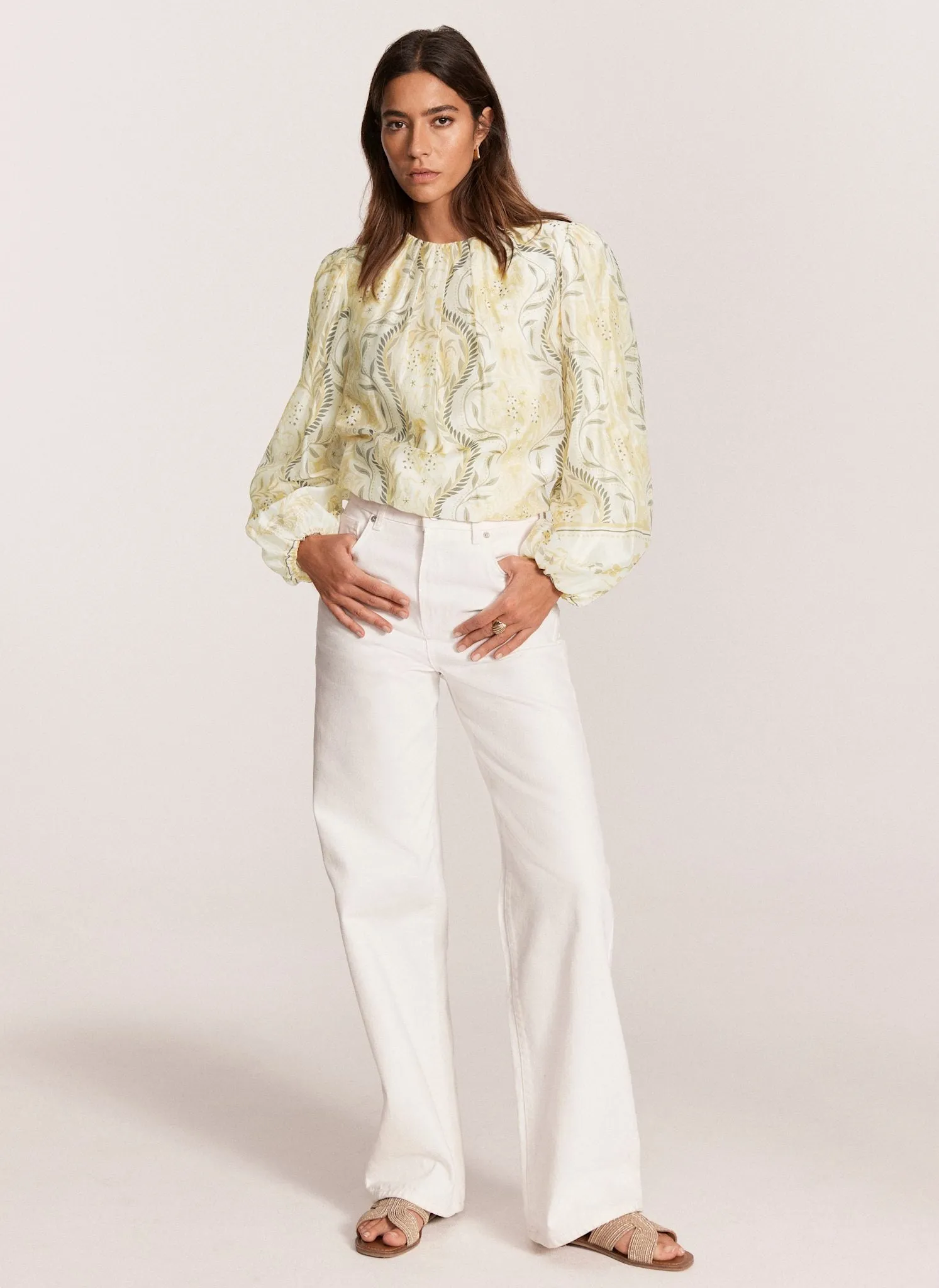 Yellow Floral Print Blouson Top sold by Mint Velvet product image thumbnail 2