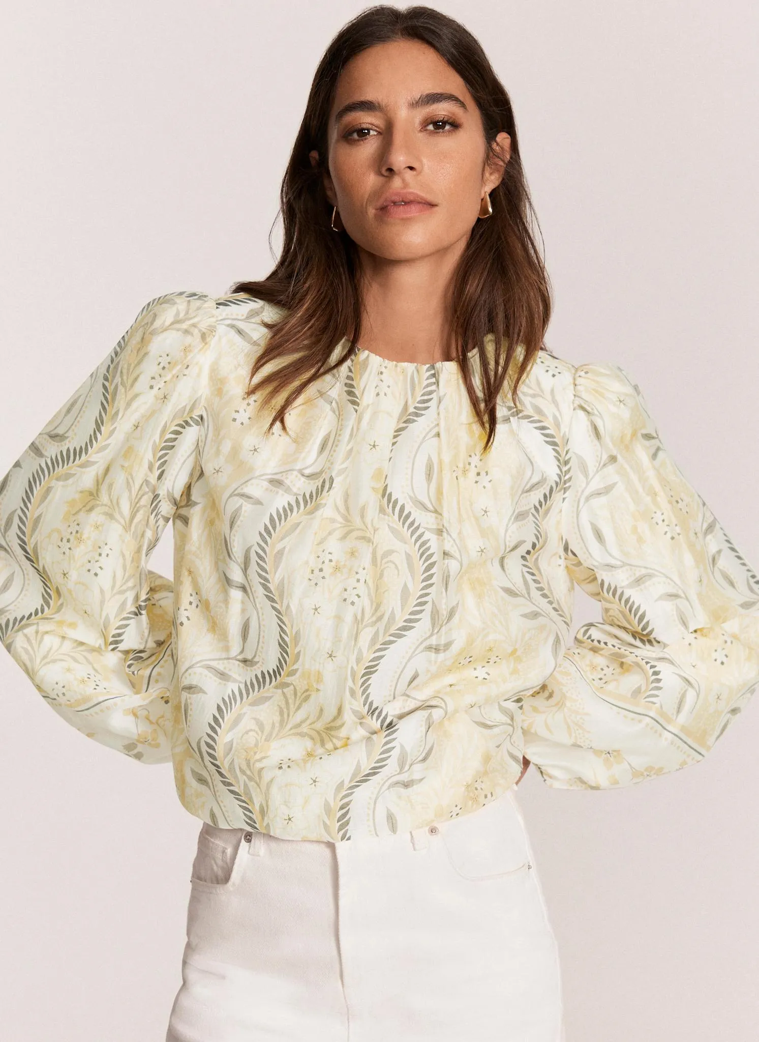 Yellow Floral Print Blouson Top sold by Mint Velvet product image thumbnail 5