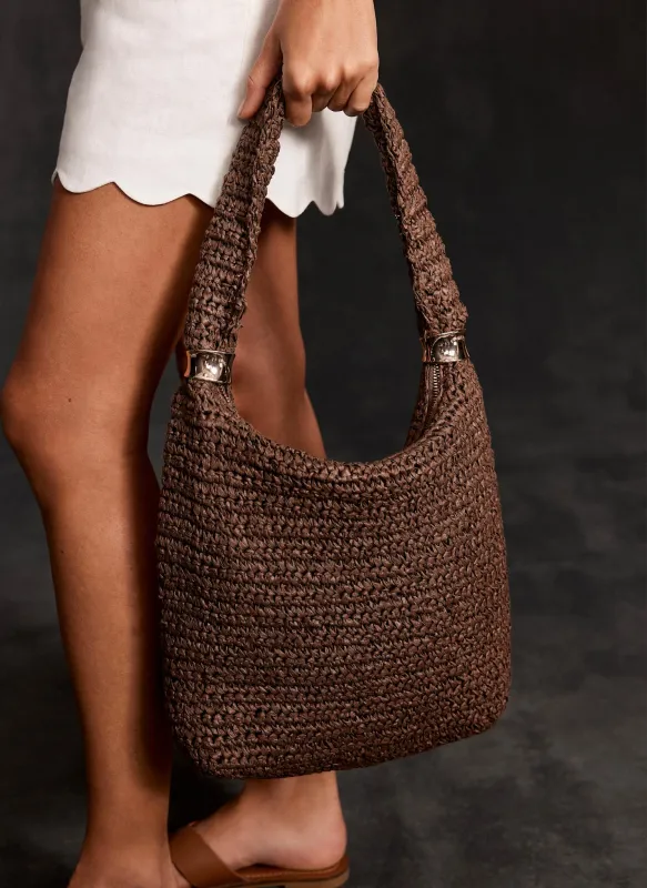 Brown Woven Shoulder Bag sold by Mint Velvet