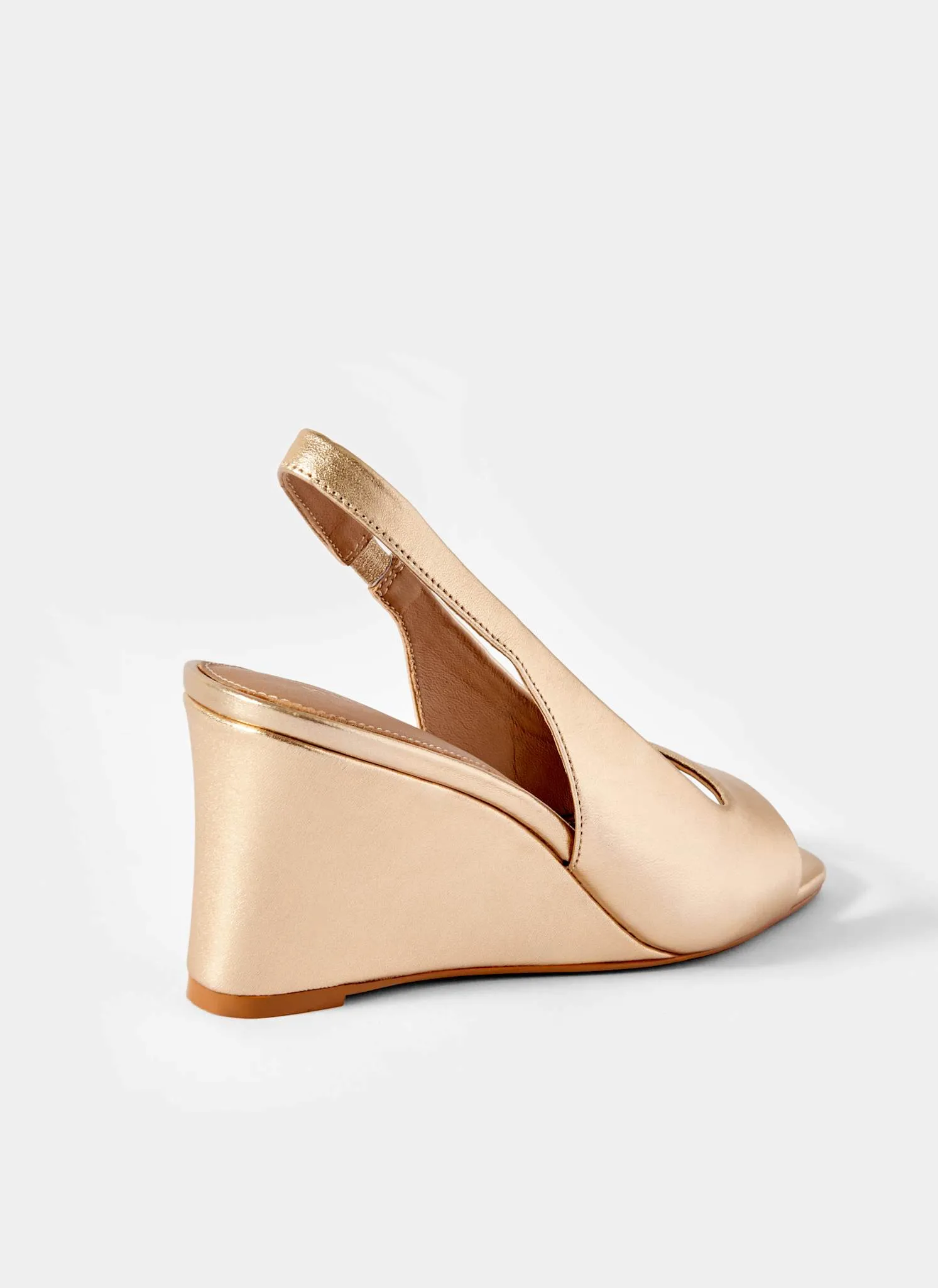 Sasha Gold Leather Wedge Heels sold by Mint Velvet product image thumbnail 3