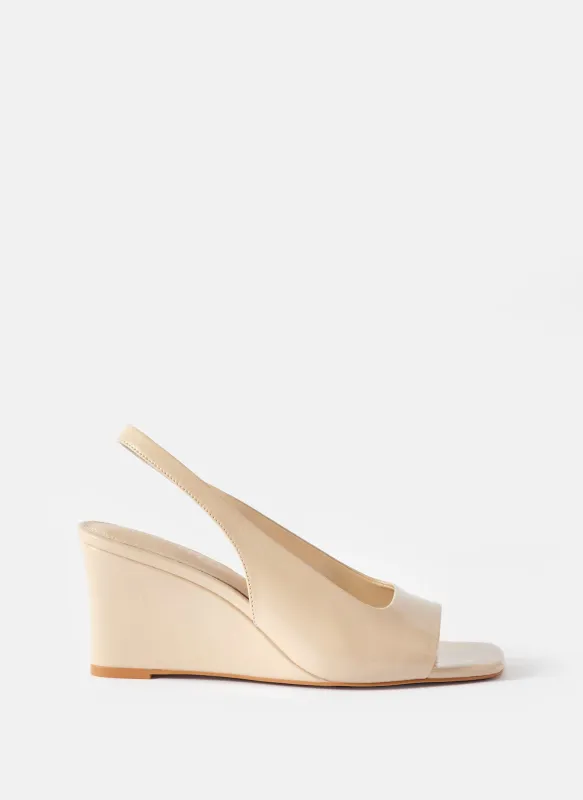 Sasha Neutral Leather Wedge Heels sold by Mint Velvet