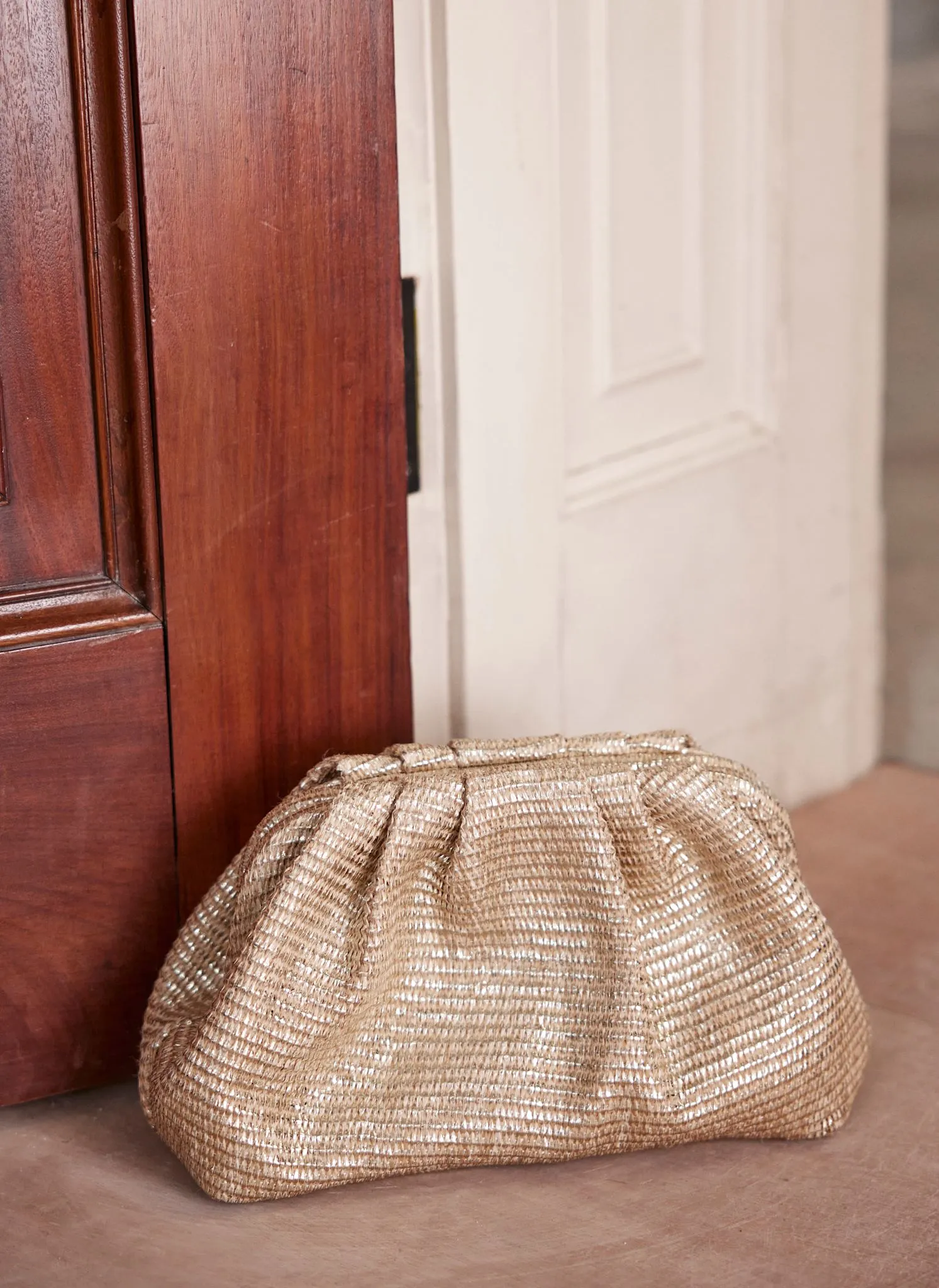 Gold Metallic Clutch Bag sold by Mint Velvet