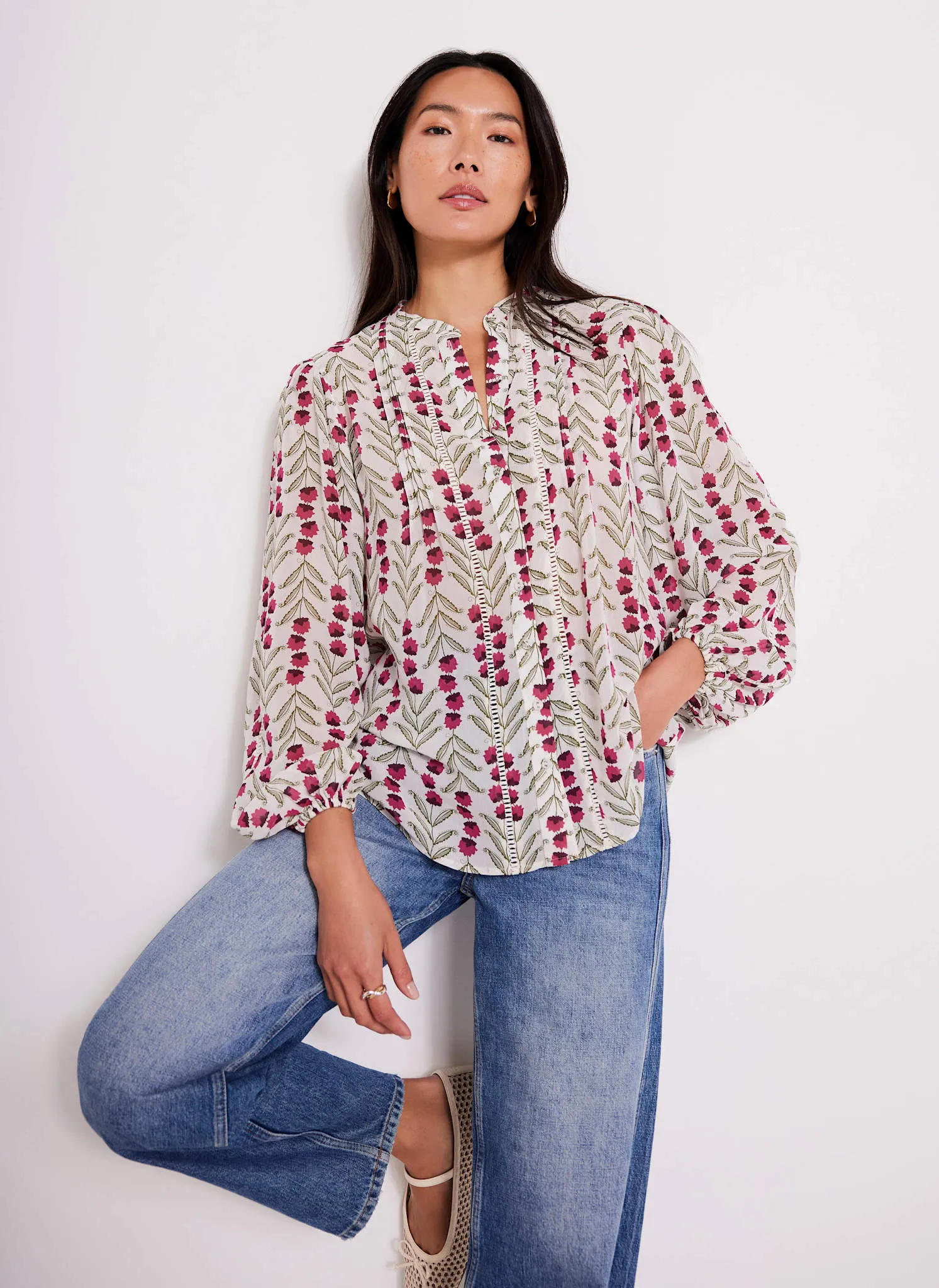 Neutral Floral Print Blouse sold by Mint Velvet product image thumbnail 2
