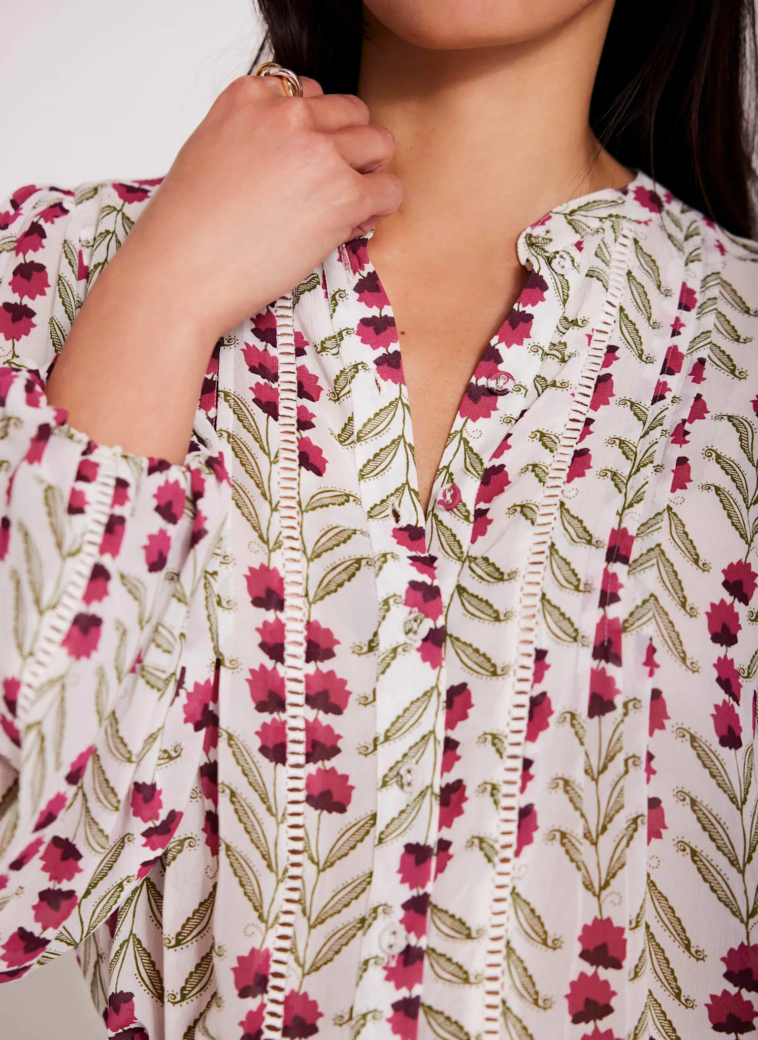 Neutral Floral Print Blouse sold by Mint Velvet product image thumbnail 3