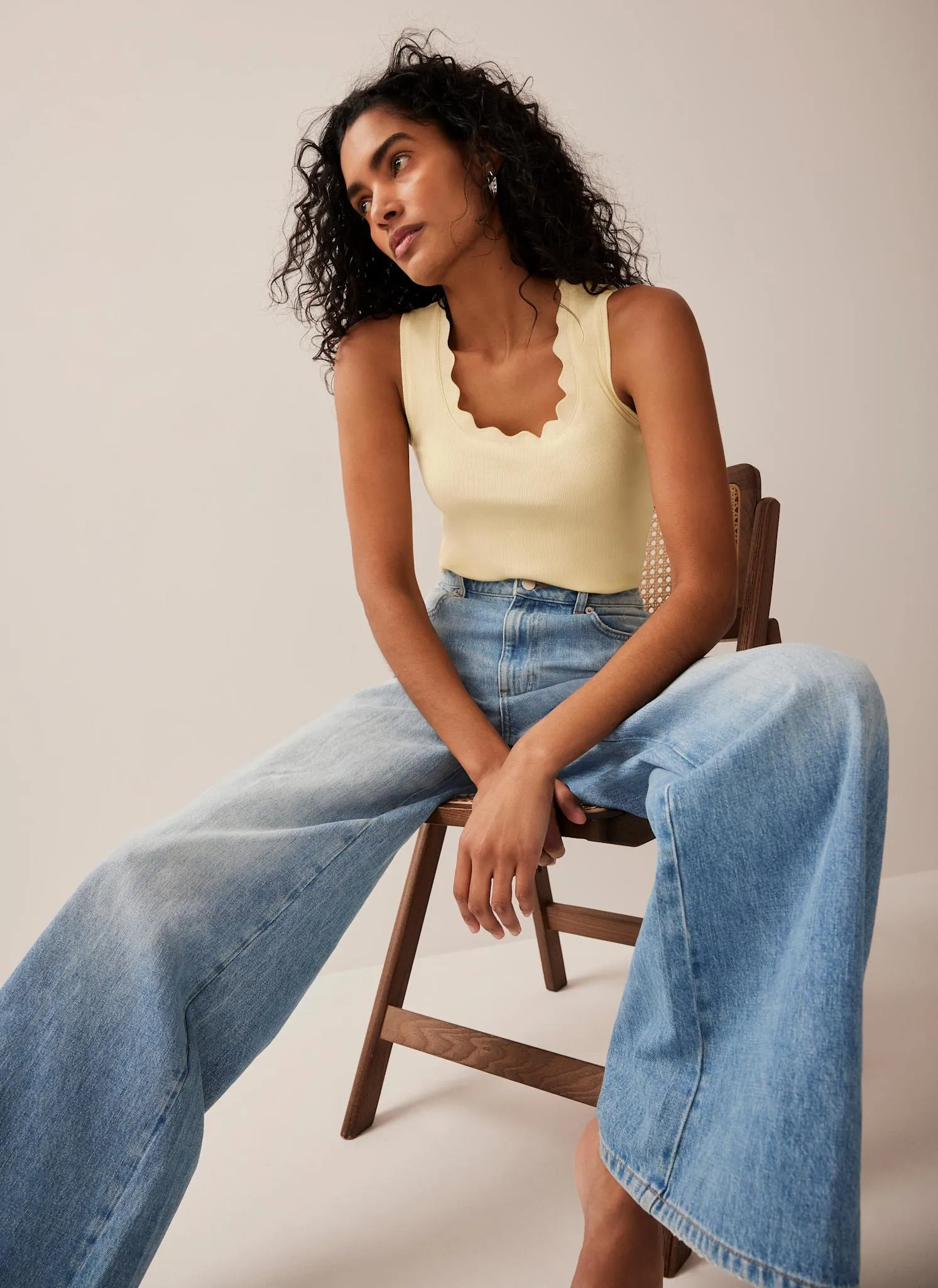 Yellow Scallop Trim Vest sold by Mint Velvet product image thumbnail 2