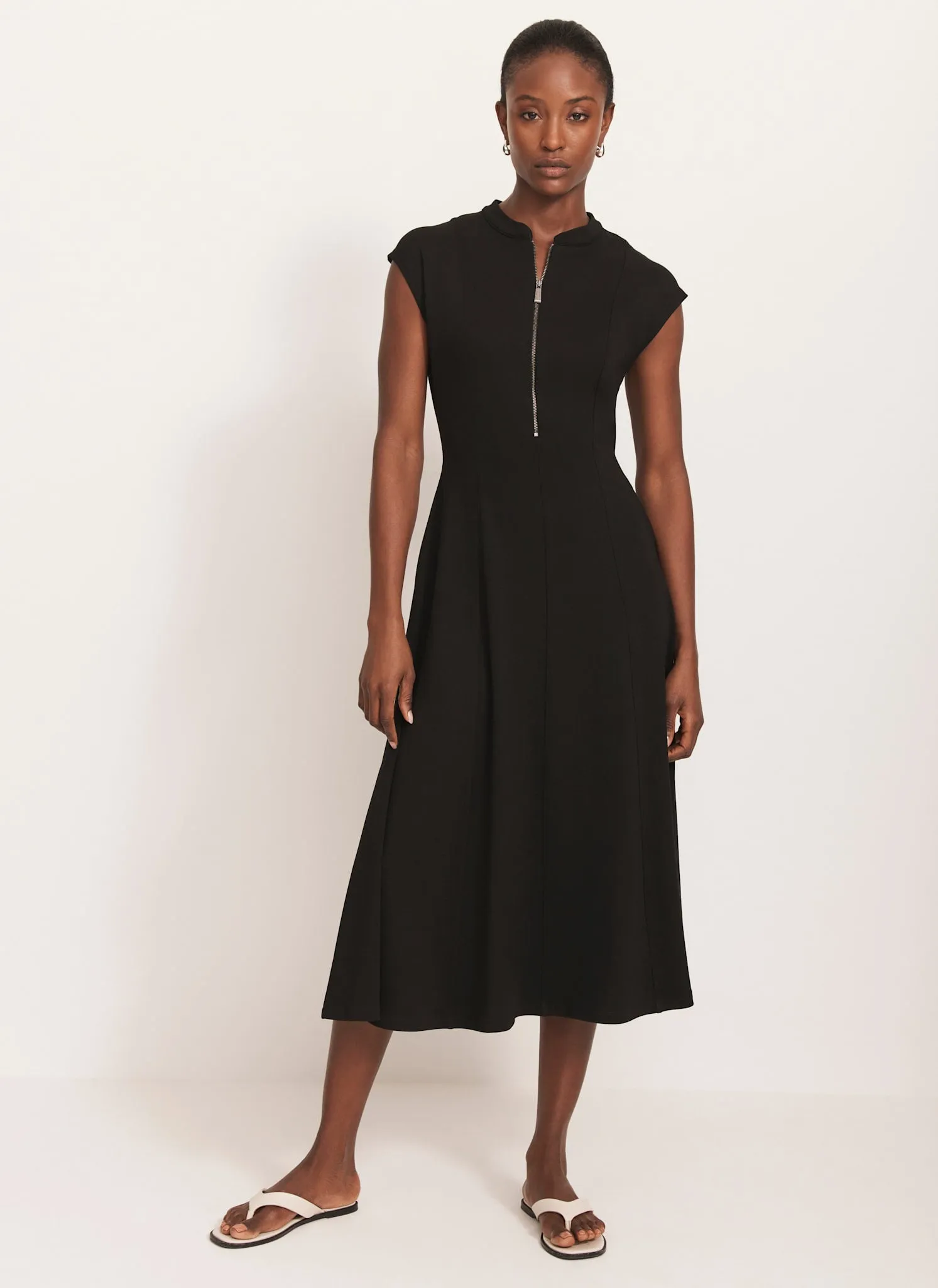 Navy Jersey Zip Front Midi Dress sold by Mint Velvet product image thumbnail 4